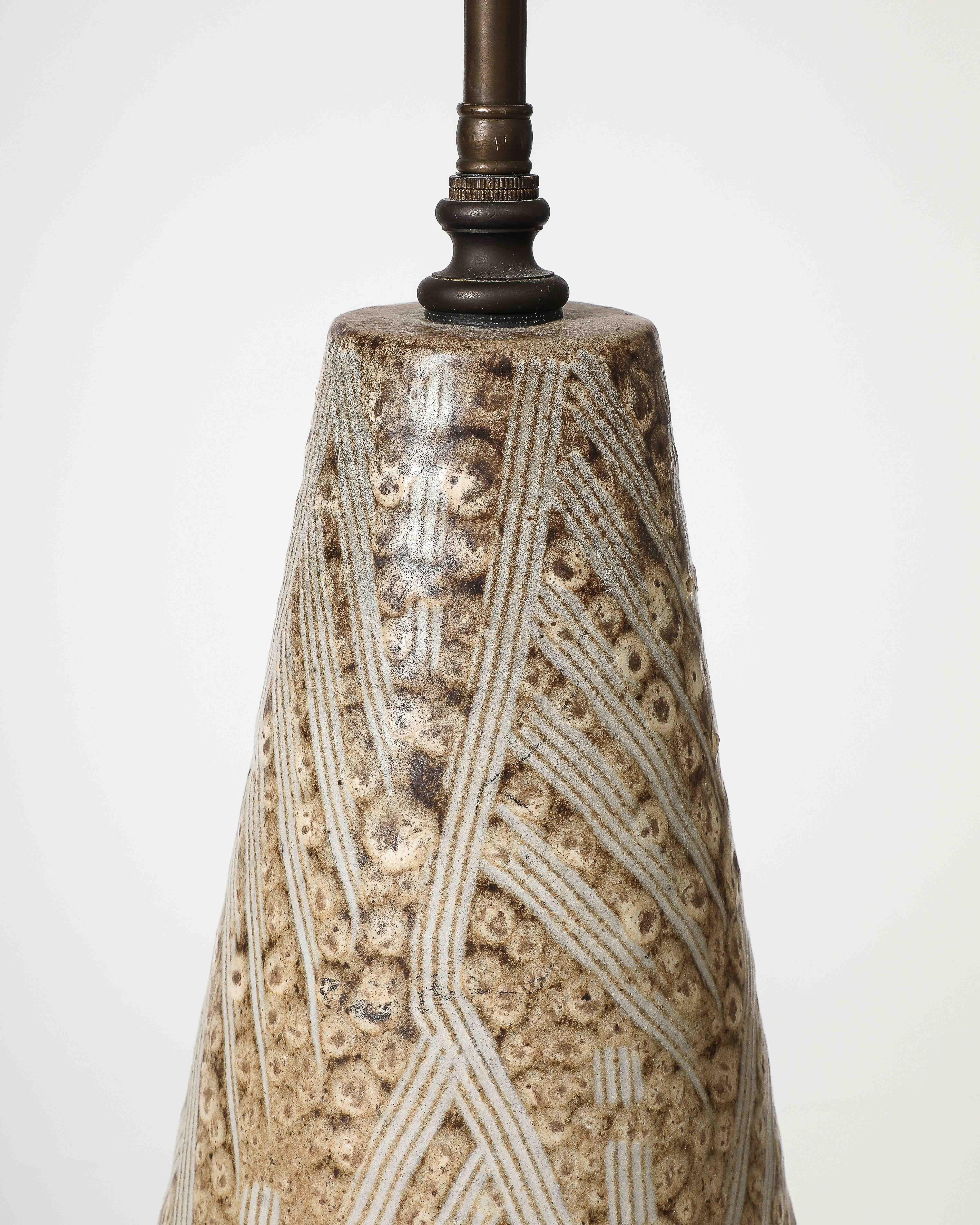 Glazed Ceramic Table Lamp by Design Technics, United States, c. 1960 For Sale 5