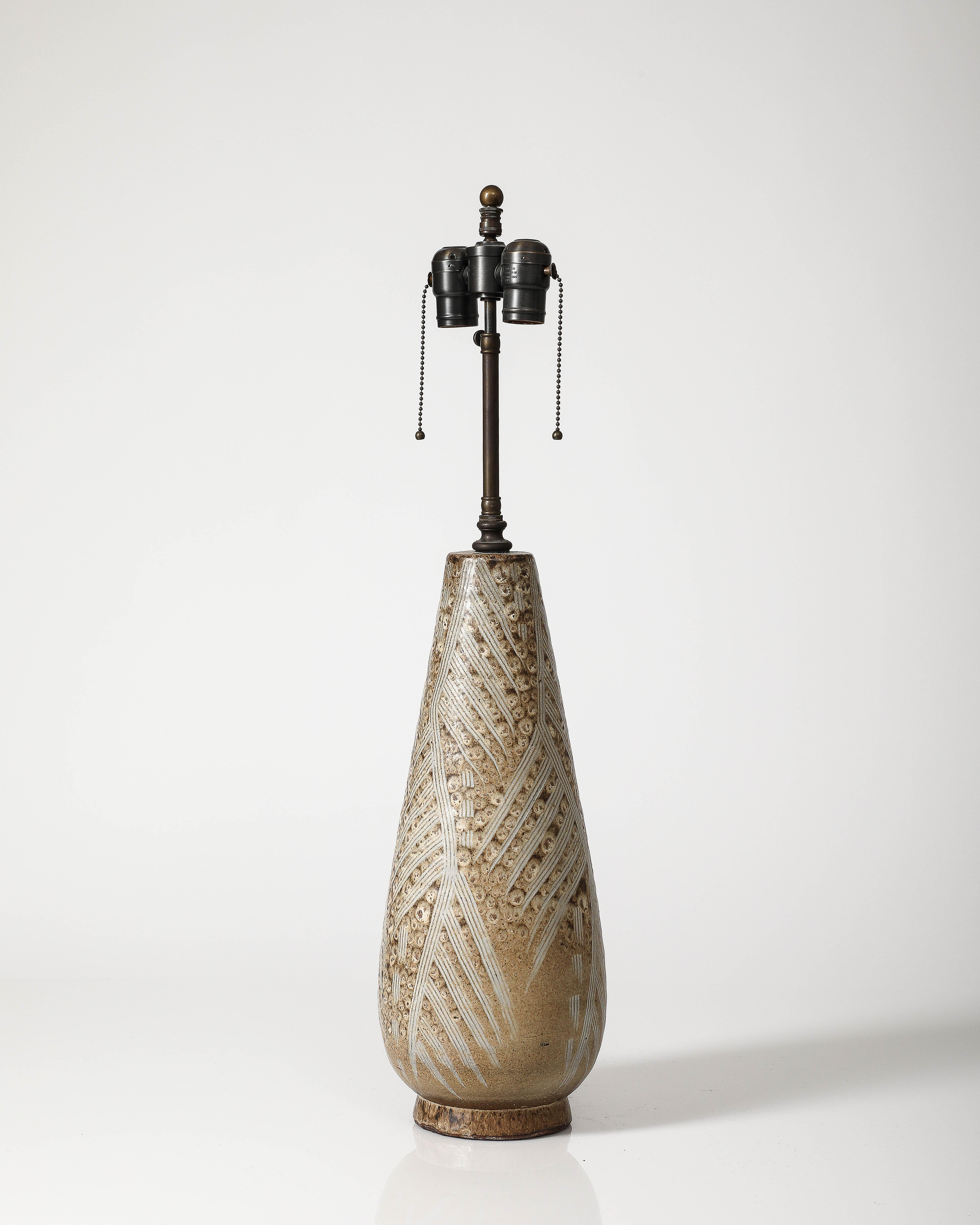 American Glazed Ceramic Table Lamp by Design Technics, United States, c. 1960 For Sale