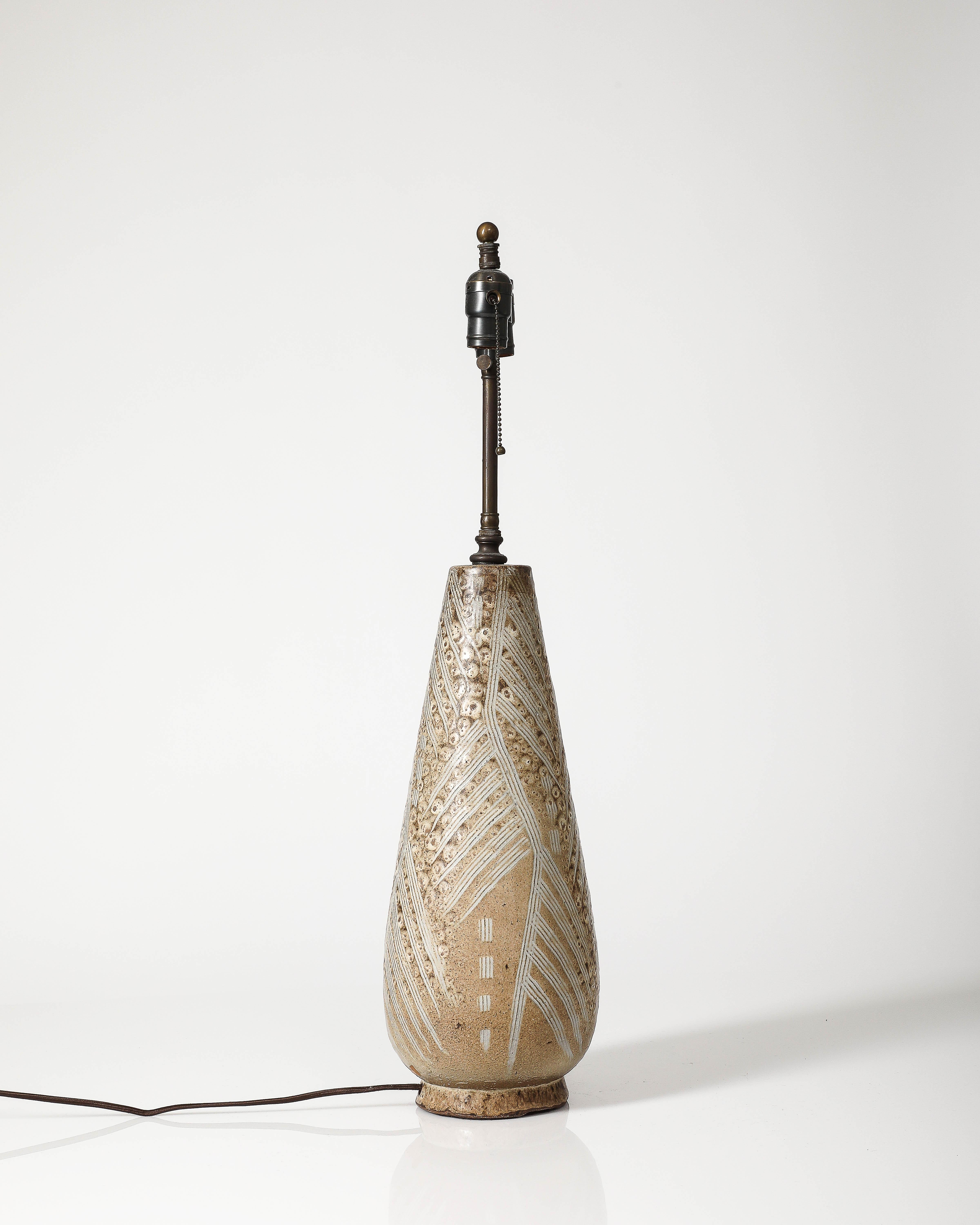 Mid-20th Century Glazed Ceramic Table Lamp by Design Technics, United States, c. 1960 For Sale