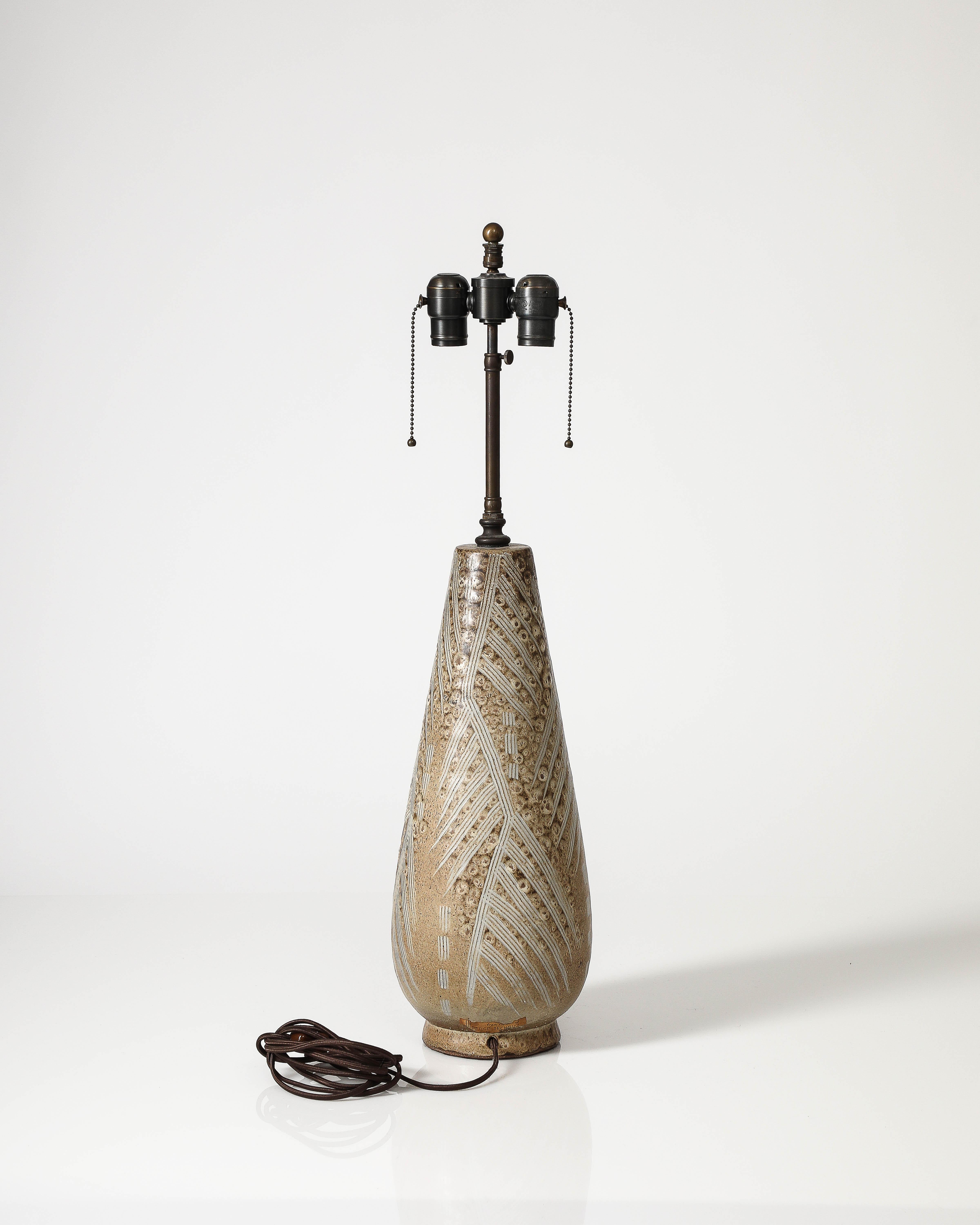 Glazed Ceramic Table Lamp by Design Technics, United States, c. 1960 For Sale 1