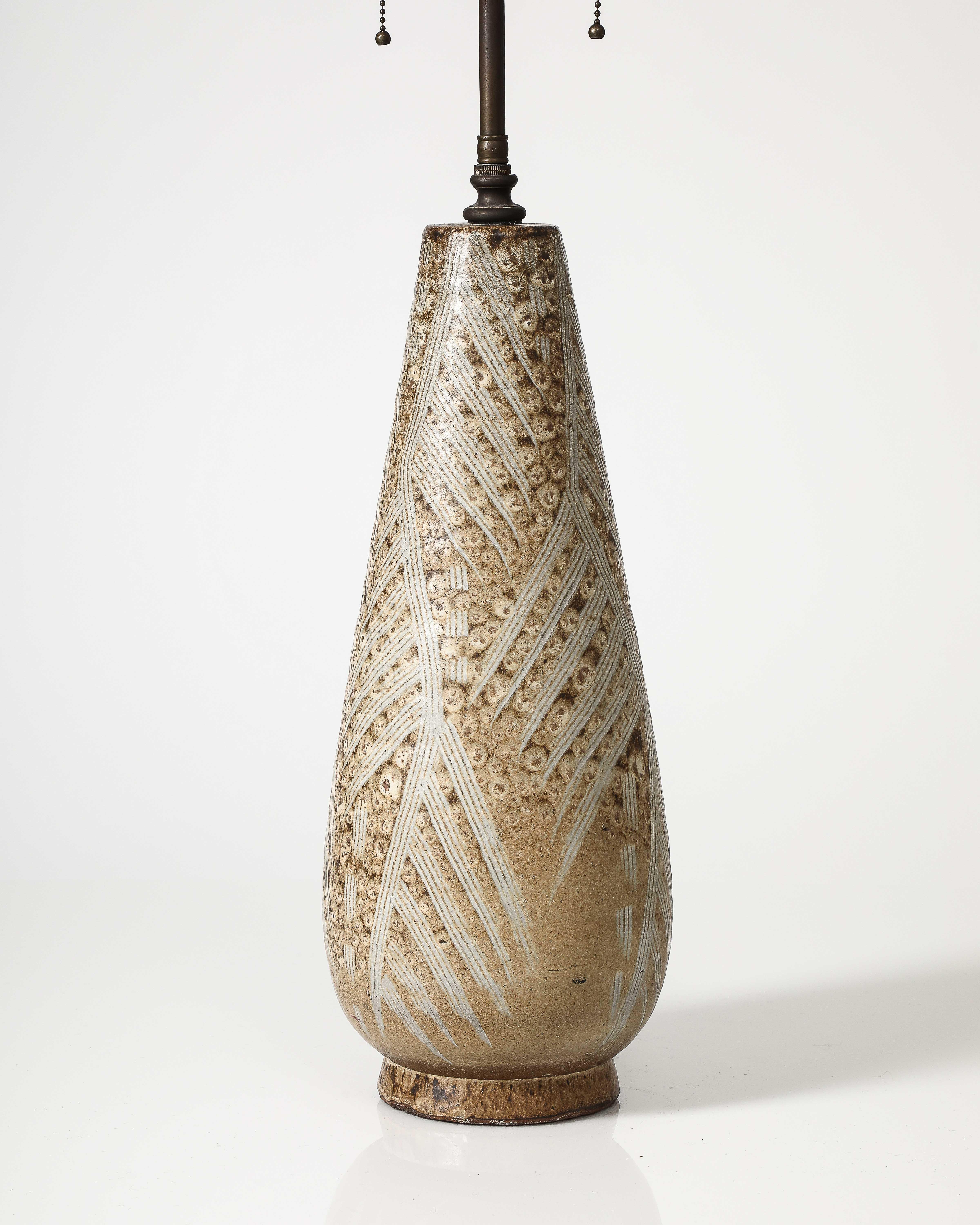 Glazed Ceramic Table Lamp by Design Technics, United States, c. 1960 For Sale 3