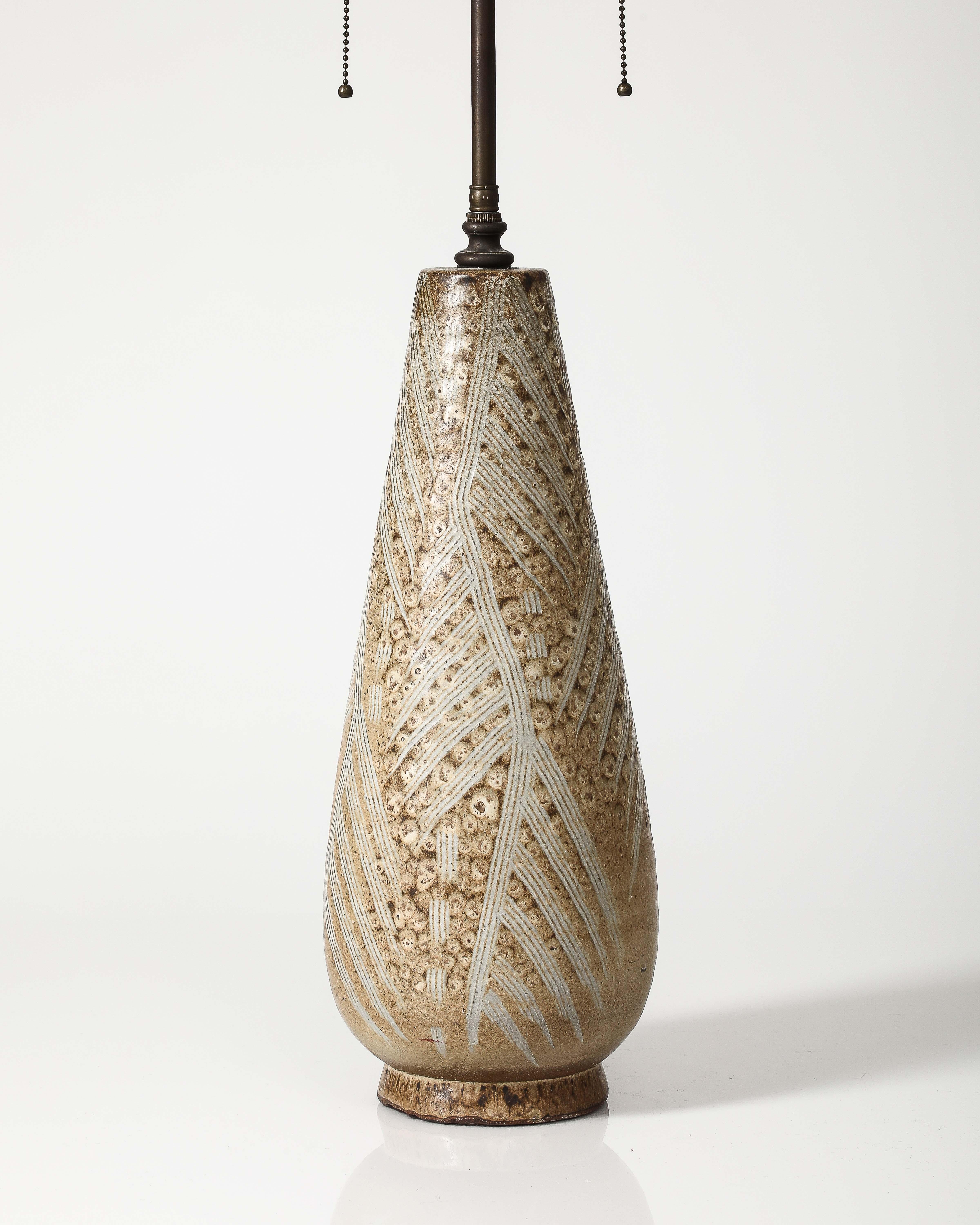 Glazed Ceramic Table Lamp by Design Technics, United States, c. 1960 For Sale 4