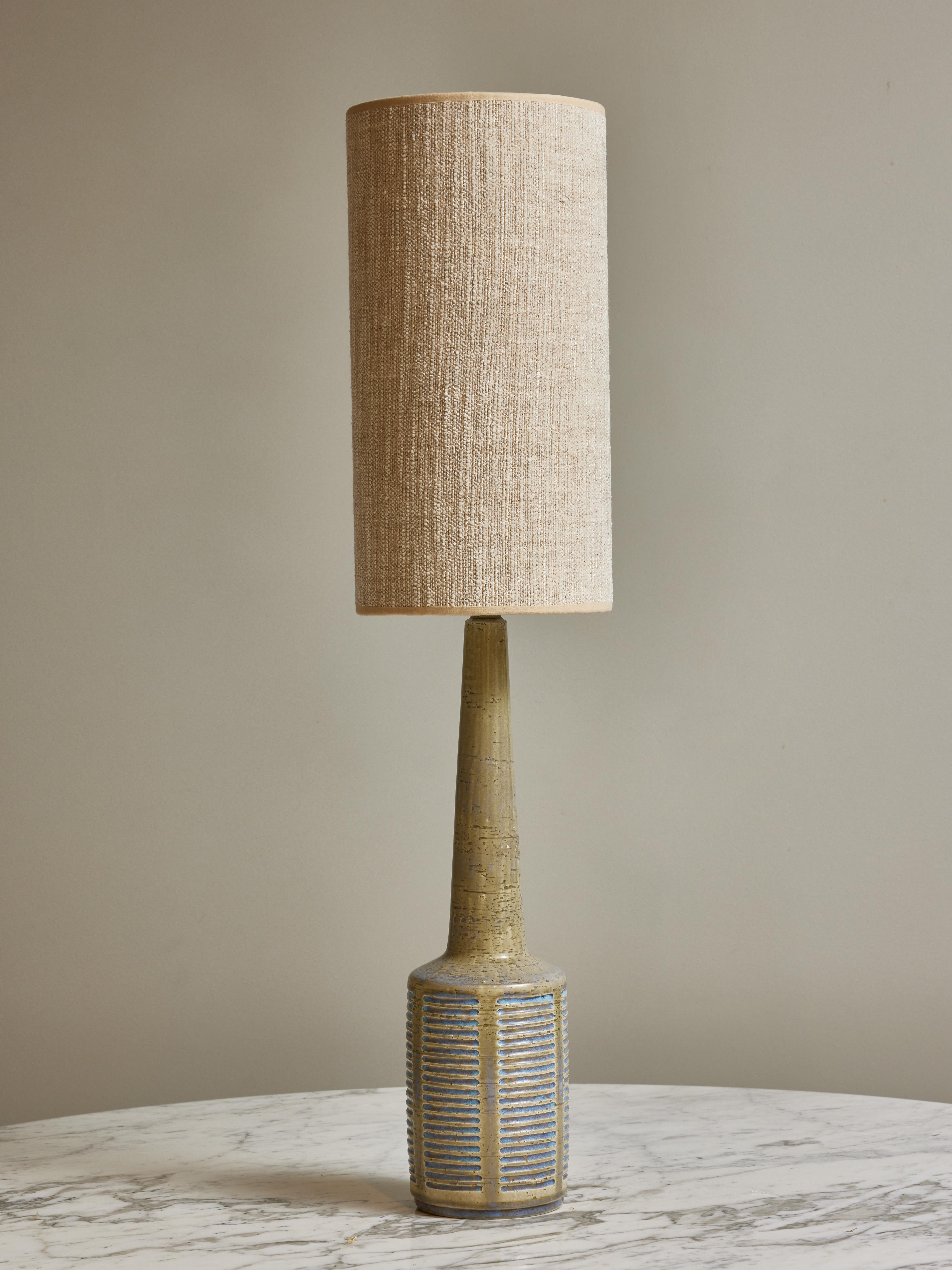 Scandinavian Modern Glazed Ceramic Table Lamp by Esben Bredsdorff Klint for Palshus For Sale