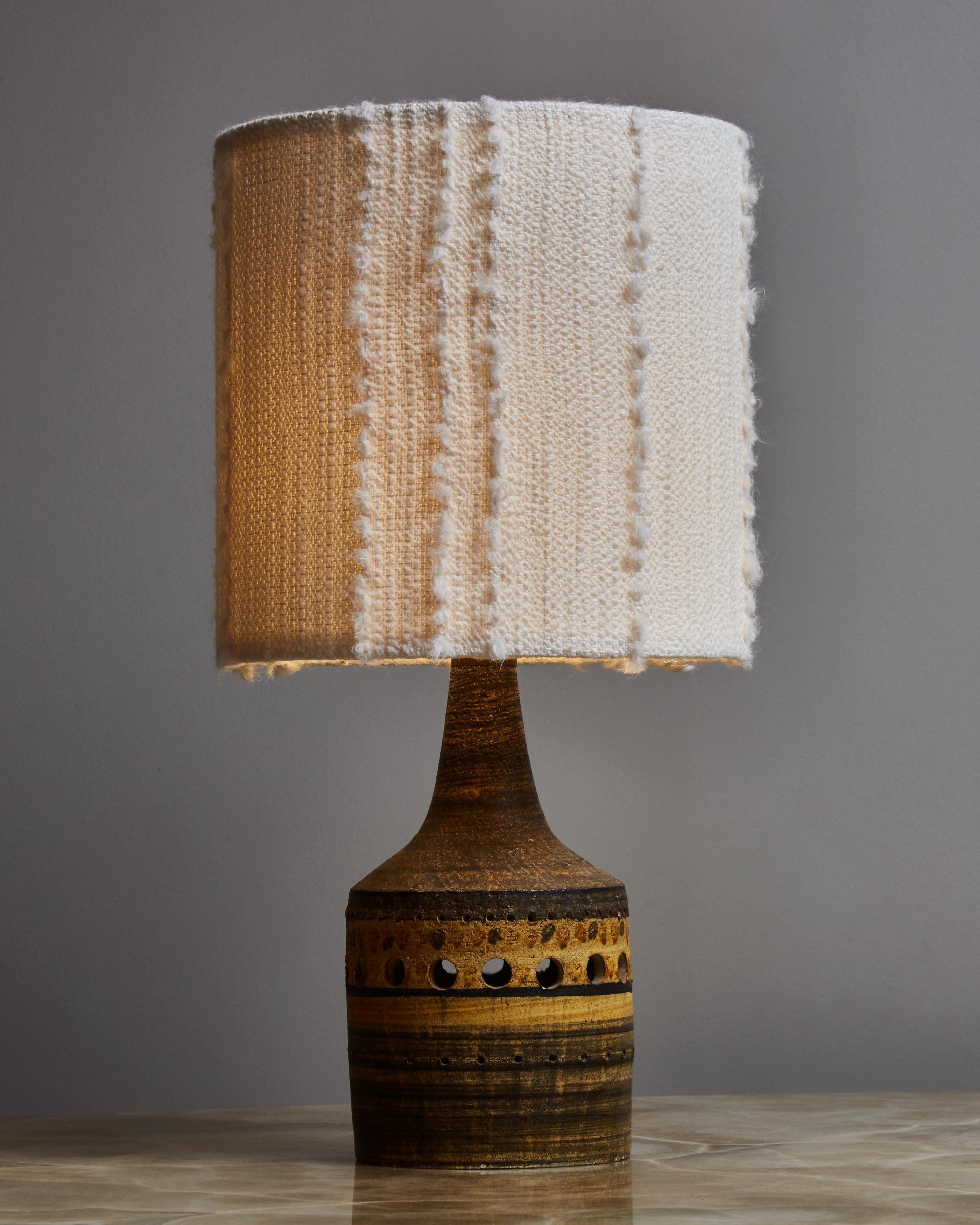 Mid-Century Modern Glazed Ceramic Table Lamp by Georges Pelletier