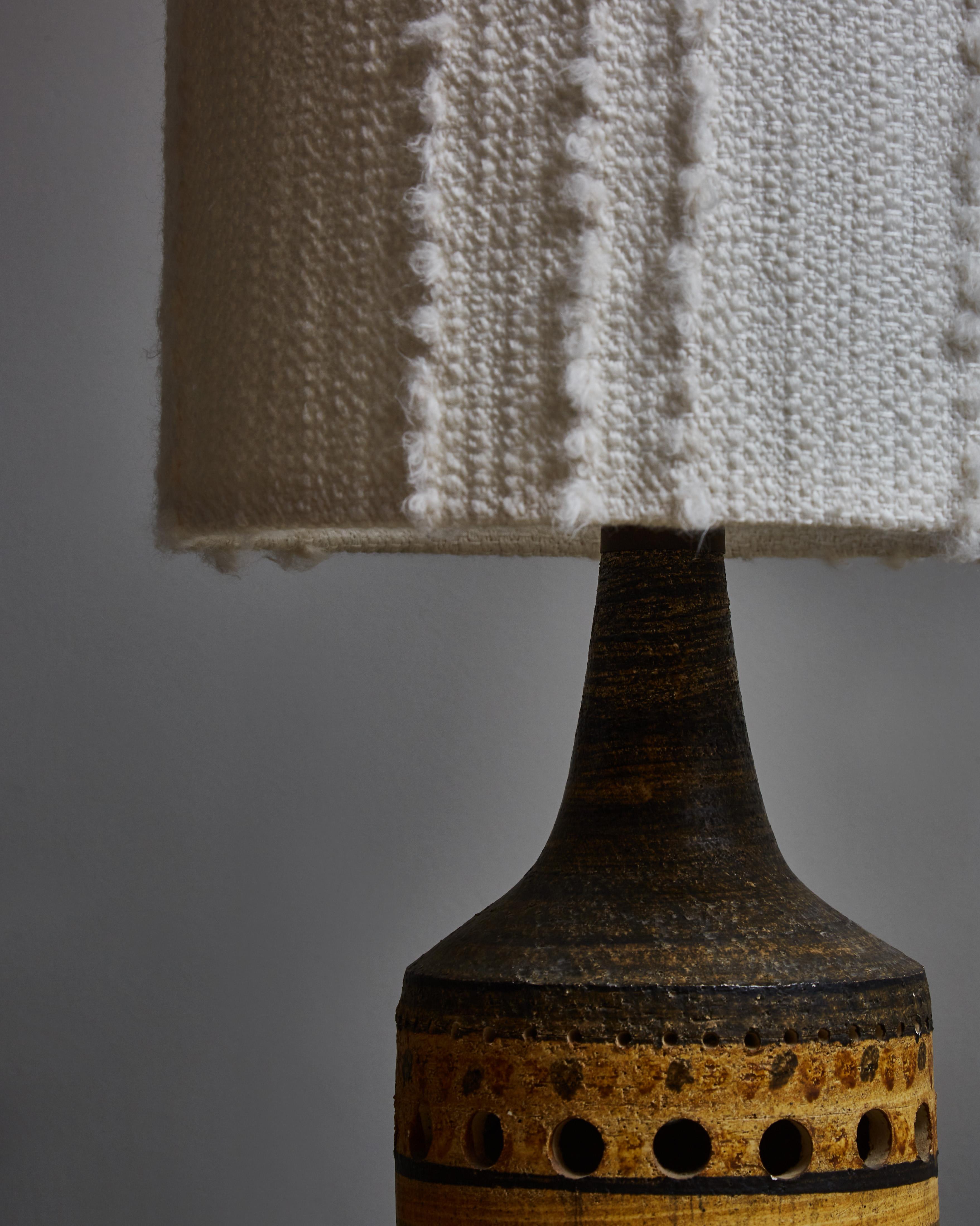 French Glazed Ceramic Table Lamp by Georges Pelletier