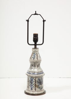 Lampe de bureau en céramique émaillée de Gustave Reynaud pour Le Murier, Vallauris, France