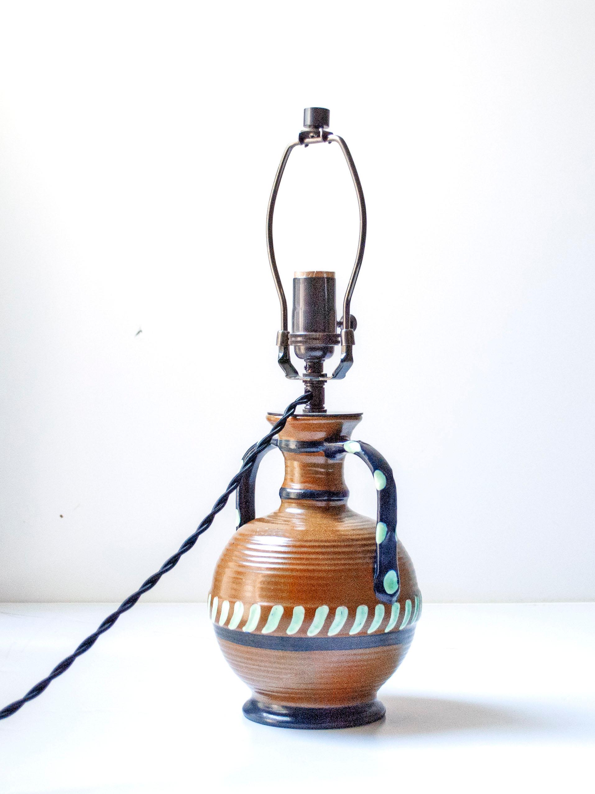 Lampada da tavolo in ceramica smaltata di Harald Östergren, Upsala Ekeby, Svezia, 1940 in vendita 2