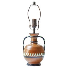Lampada da tavolo in ceramica smaltata di Harald Östergren, Upsala Ekeby, Svezia, 1940