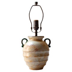 Lampada da tavolo in ceramica smaltata di Harald Östergren, Upsala Ekeby, Svezia, 1940