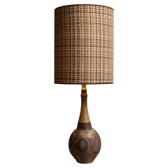 Glasierte Keramik-Tischlampe von JC Courjauld