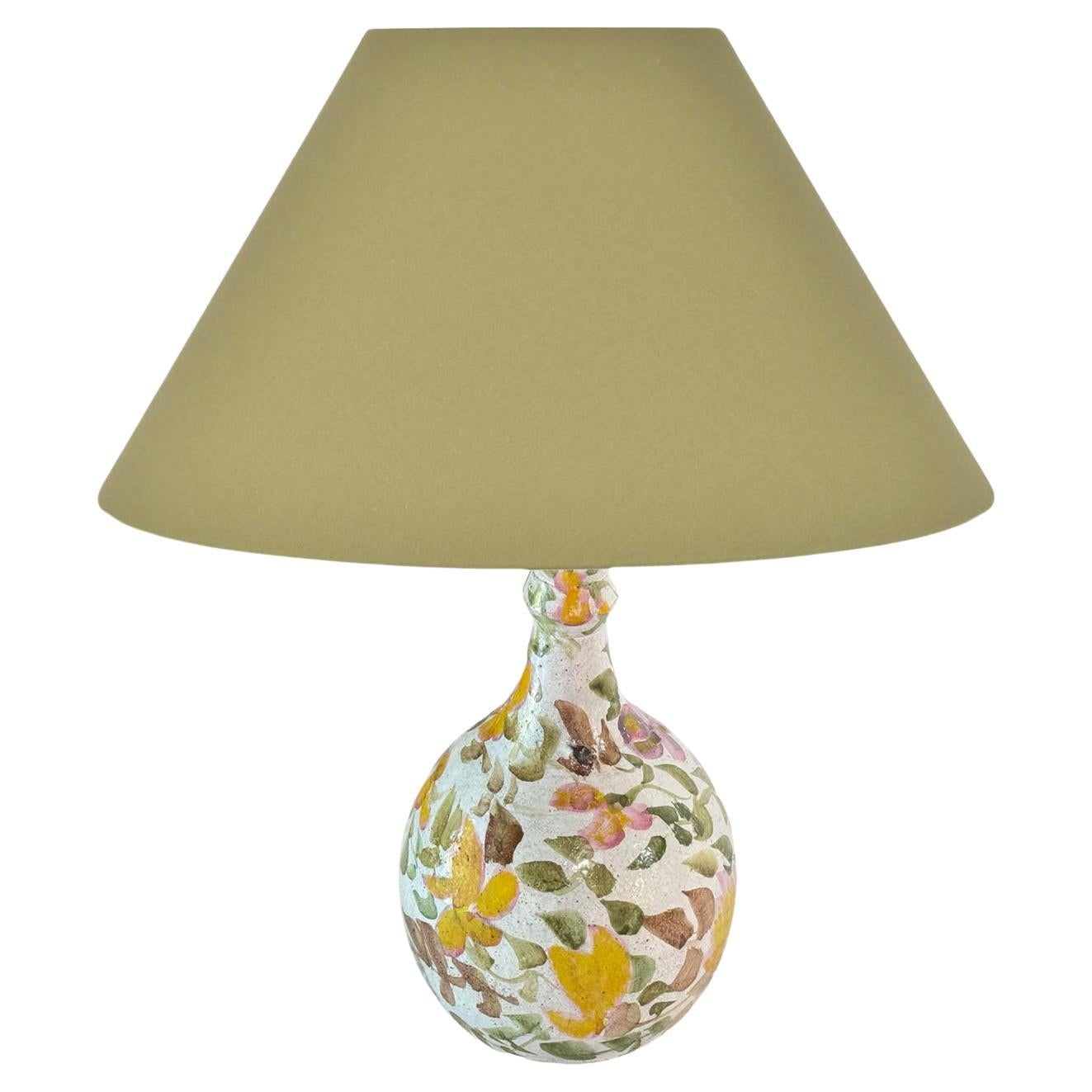 Lámpara de sobremesa de cerámica esmaltada de Jean Laurent Blanco Grenn amarillo Colores en venta