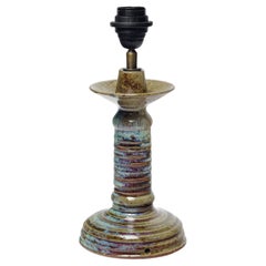Glazed ceramic table lamp by Jean Maubrou, circa 1940-1950