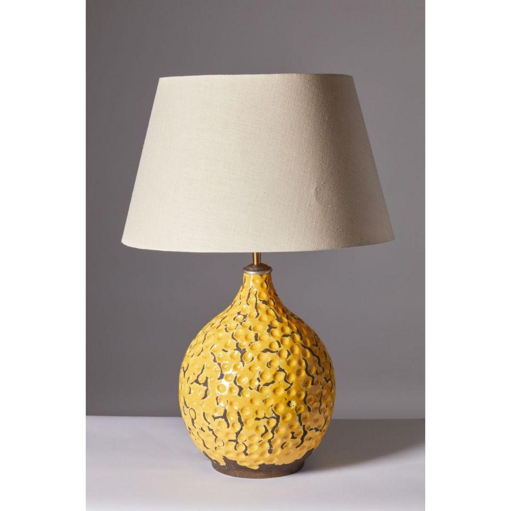 French Glazed Ceramic Table Lamp by Keramos, France, c. 1940 For Sale