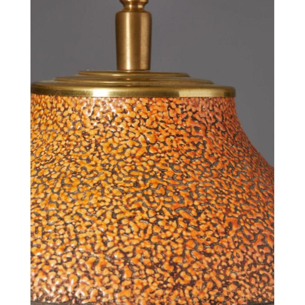 Glasierte Keramik-Tischlampe von Keramos, Frankreich, um 1950 (20. Jahrhundert) im Angebot