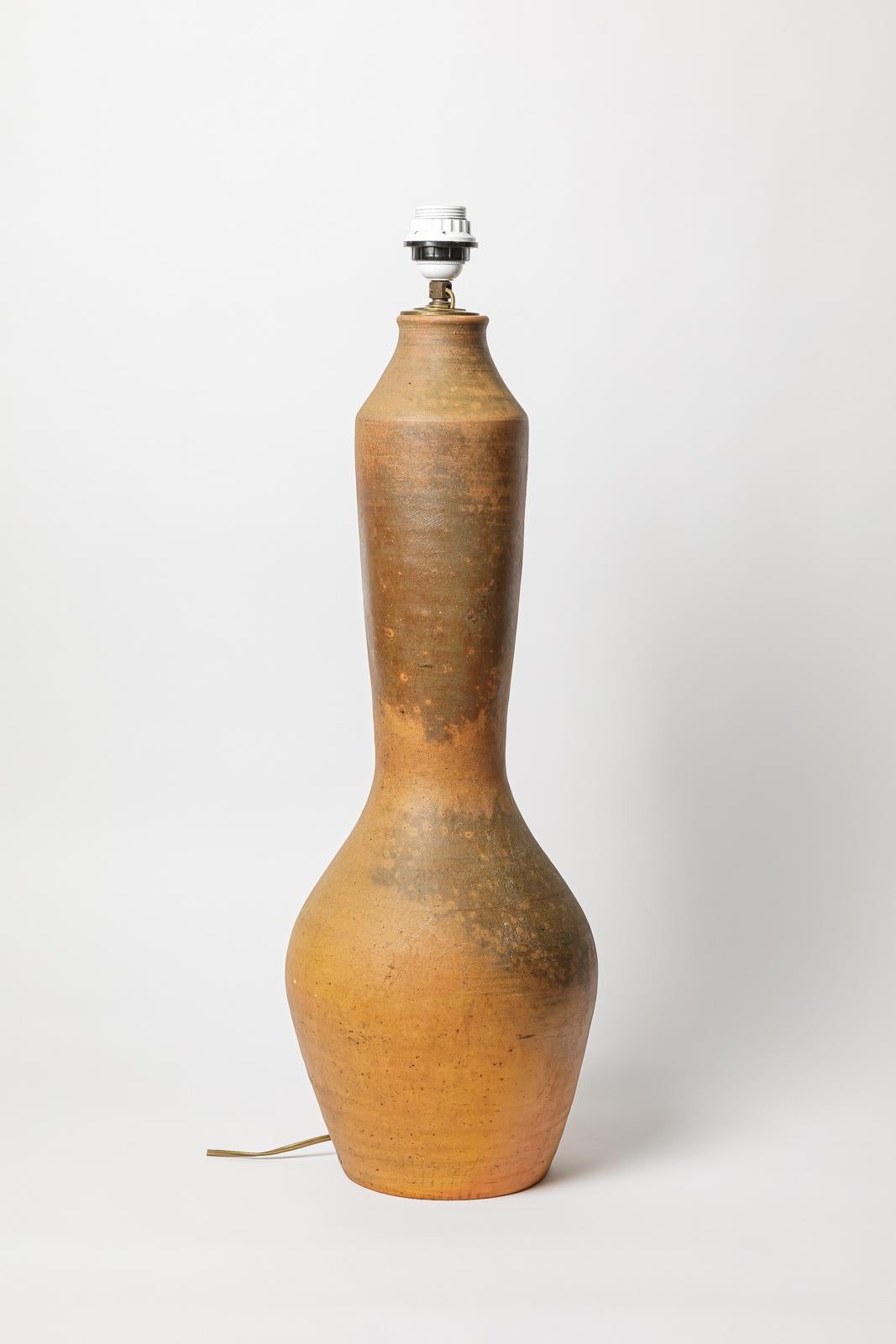 Ceramic Glazed ceramic table lamp by La Borne, circa 1940. For Sale