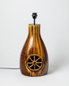 Lampada da tavolo in ceramica smaltata di Les potiers d'Accolay, 1960-1970 ca.