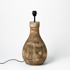 Lampada da tavolo in ceramica smaltata di Les potiers d'Accolay, 1960-1970 ca.
