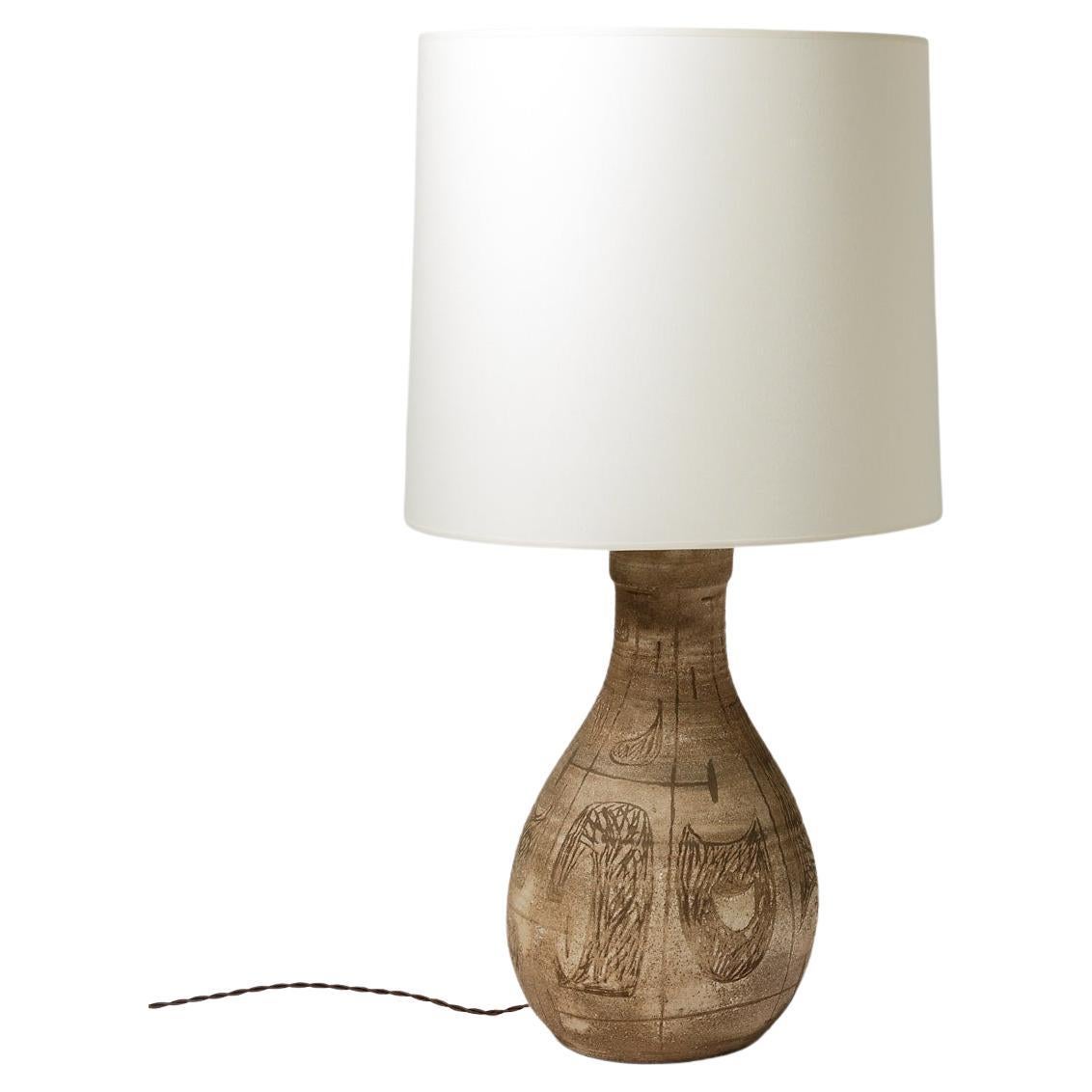 Glazed ceramic table lamp by Les potiers d’Accolay, circa 1960-1970