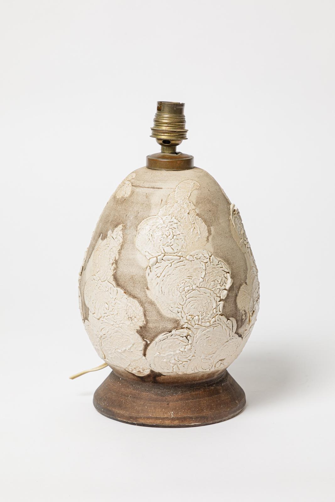 French Glazed ceramic table lamp, circa 1930. For Sale