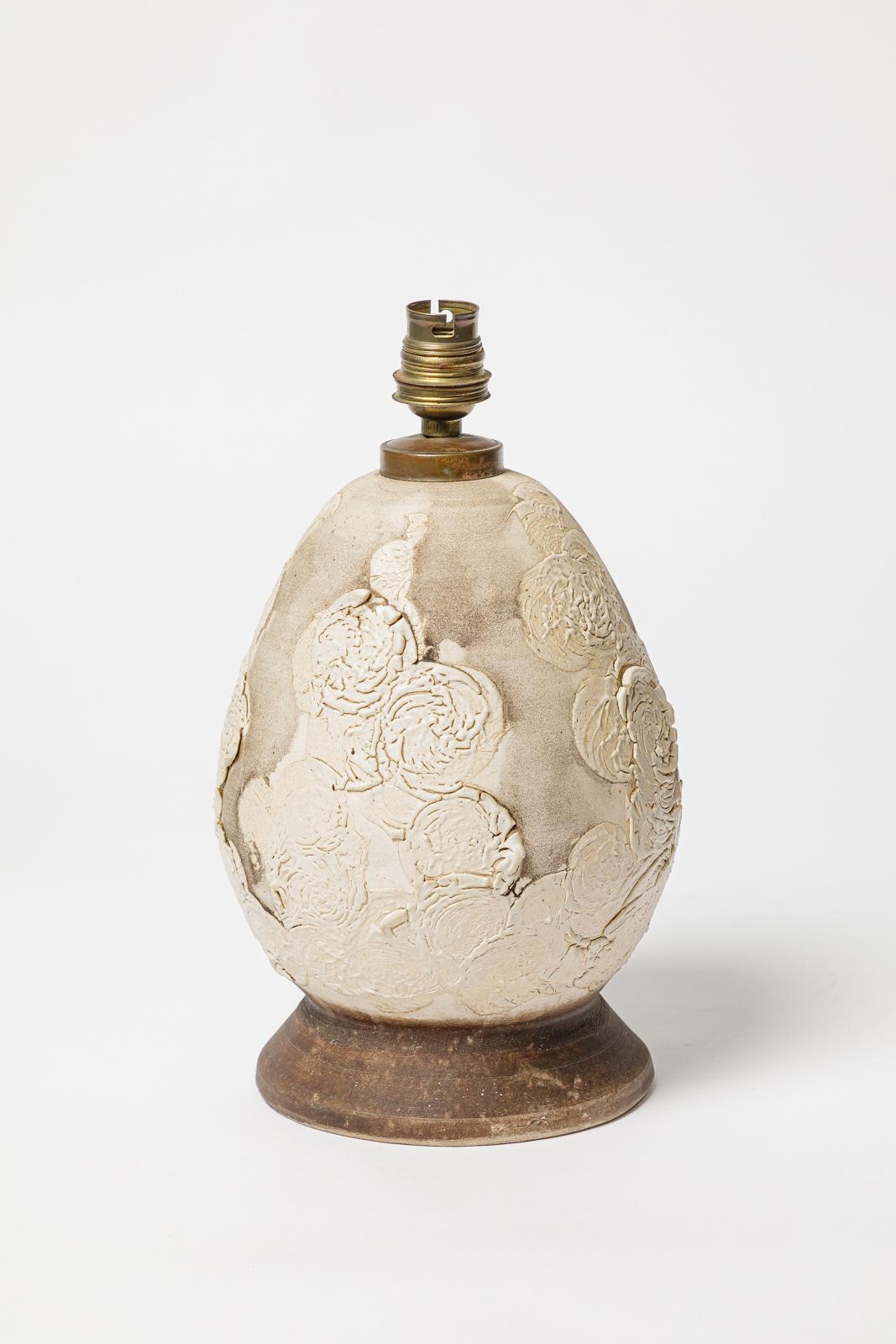 Glazed ceramic table lamp, circa 1930. In Excellent Condition For Sale In Saint-Ouen, FR