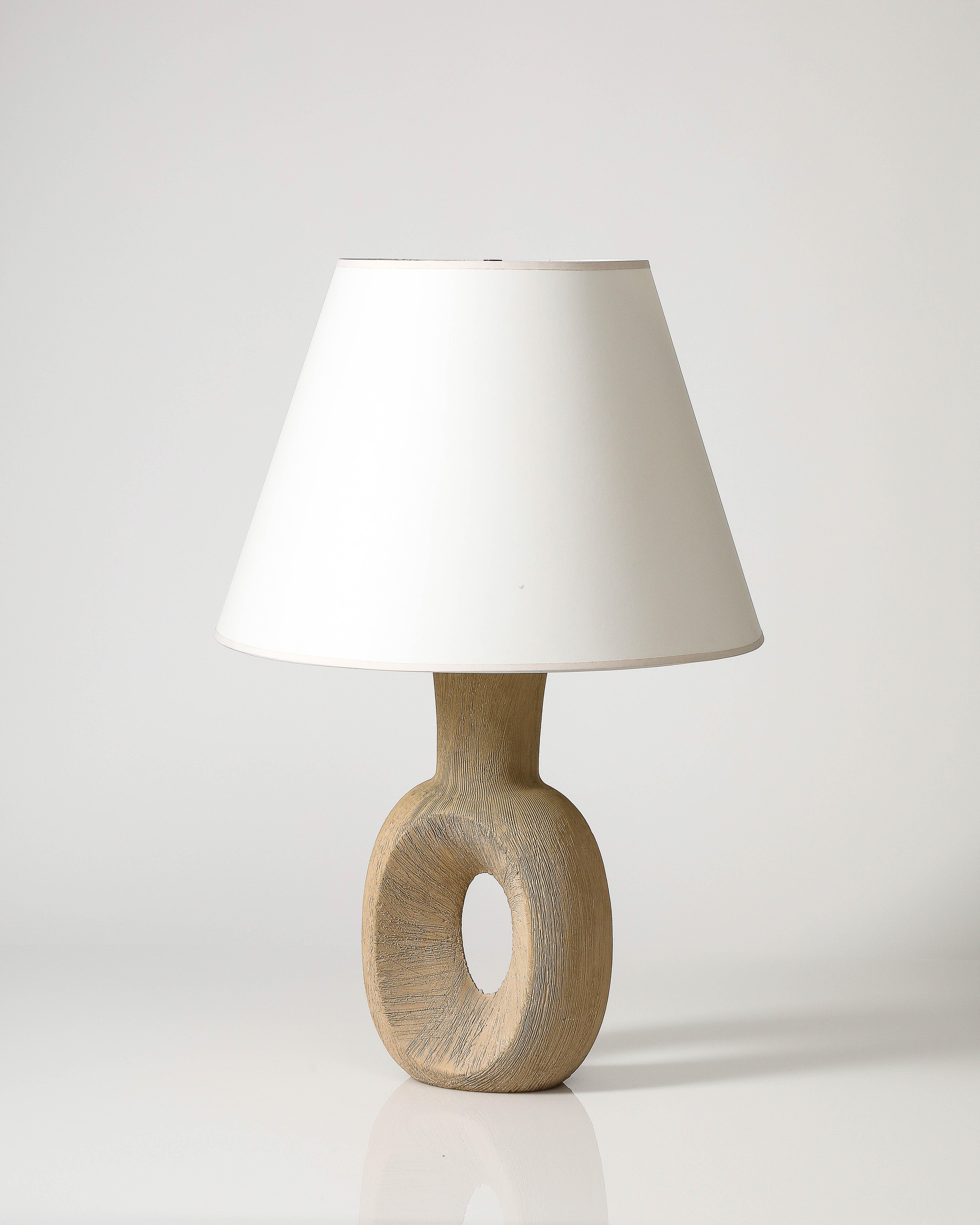 Unique sculptural ceramic lamp.
