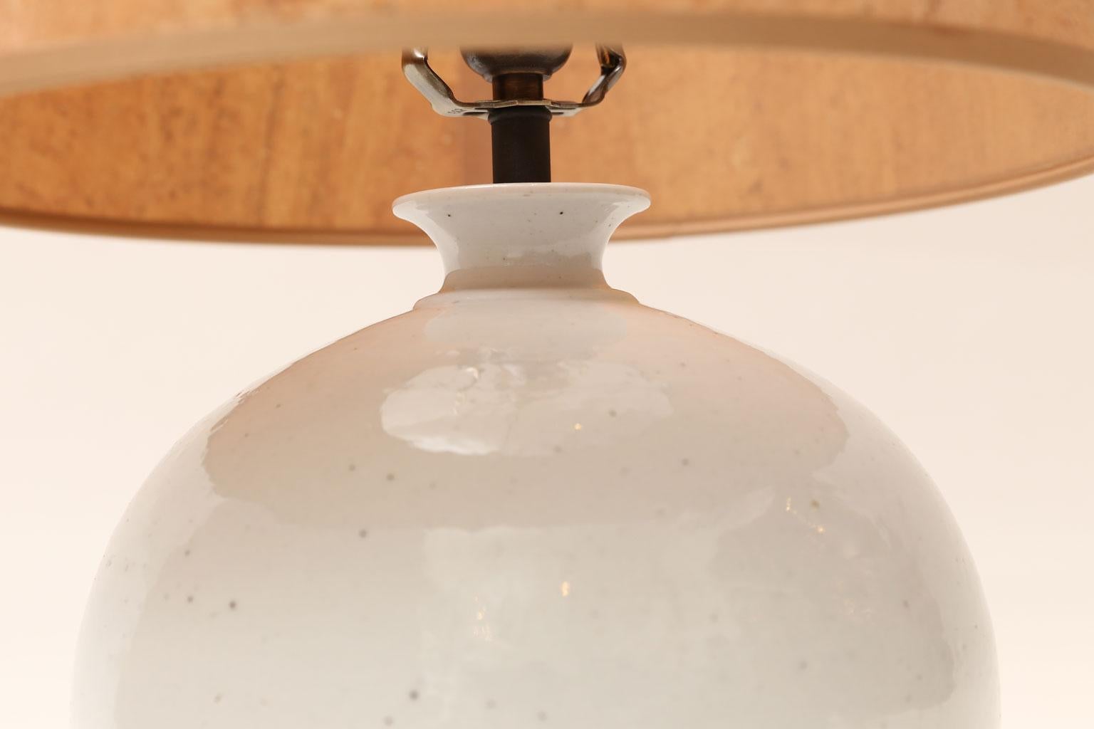 Glazed White Ceramic Table Lamp 2