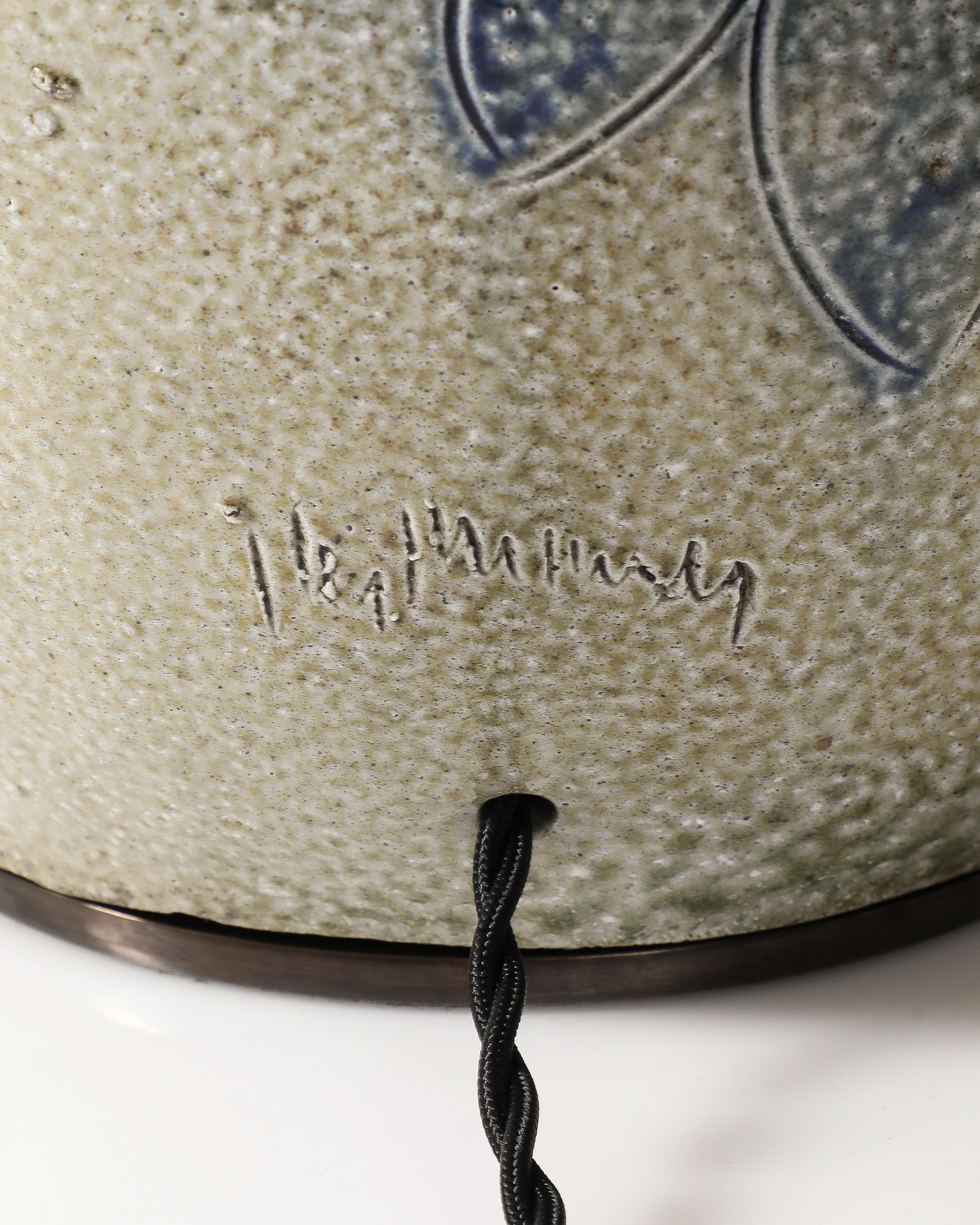 Glazed Ceramic Table Lamp, France, c. 1950 10