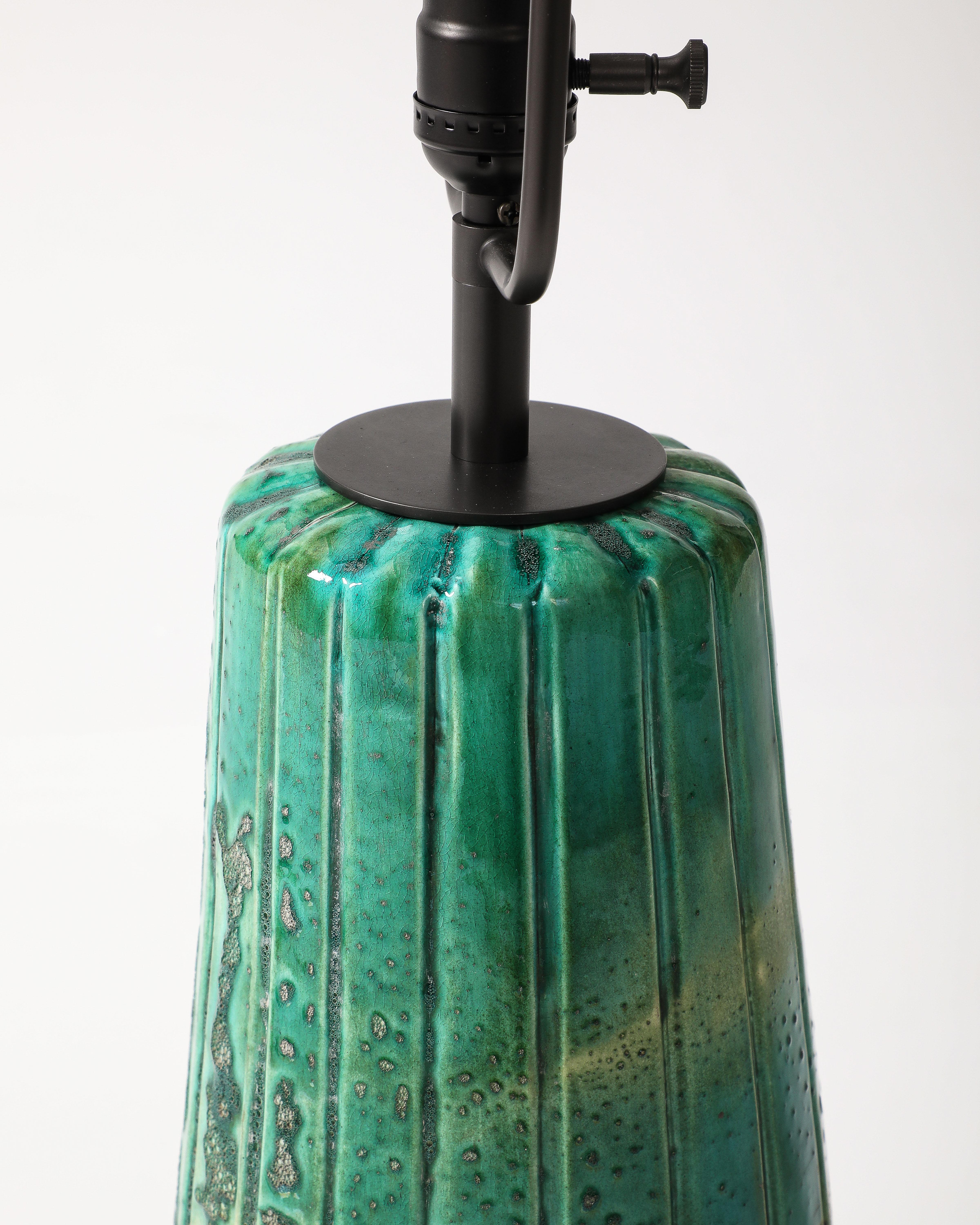 Lampada da tavolo in ceramica smaltata, Francia, 1960 ca. 5
