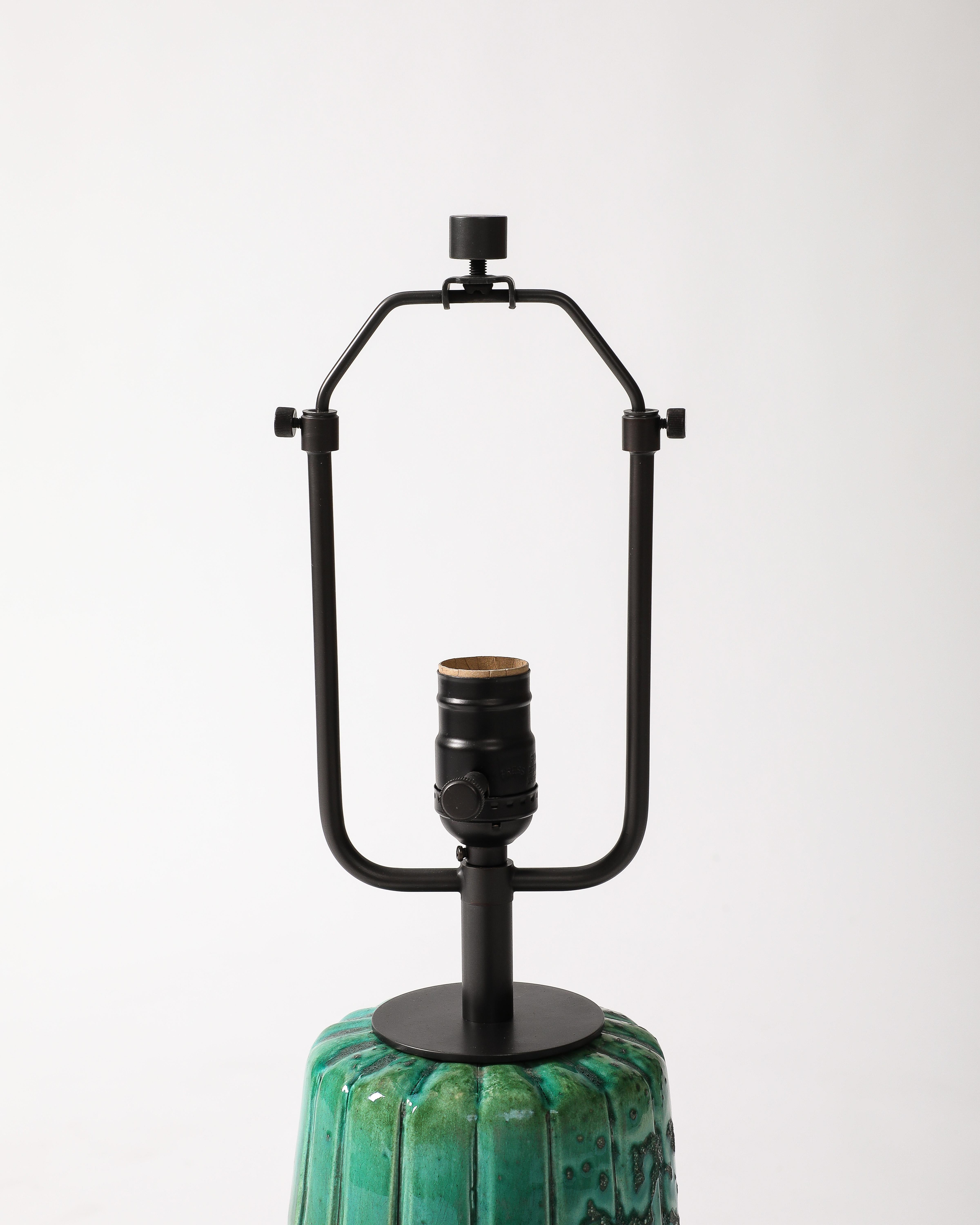 Lampada da tavolo in ceramica smaltata, Francia, 1960 ca. 6