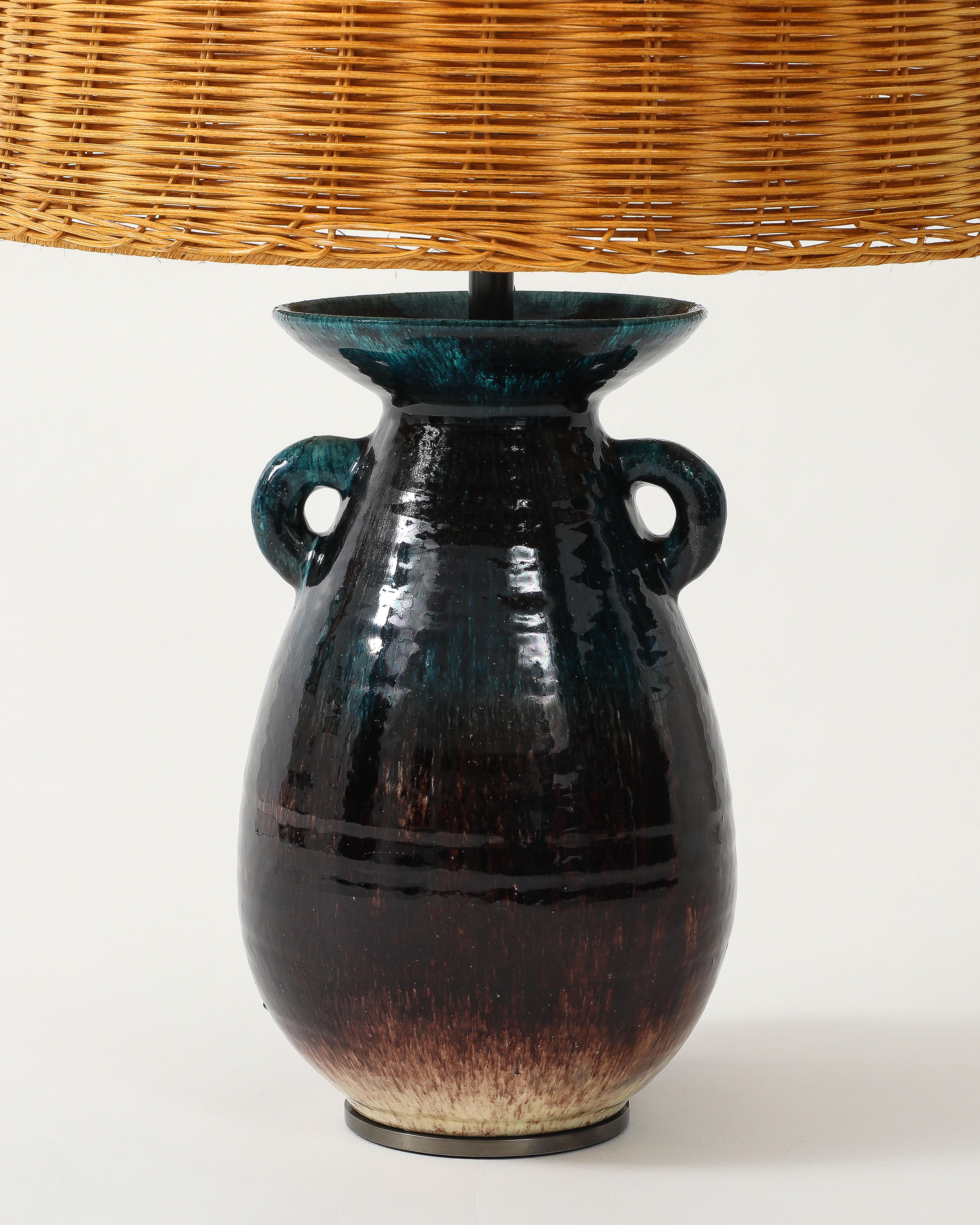 Ceramica Lampada da tavolo in ceramica smaltata, Francia, 1960 ca.