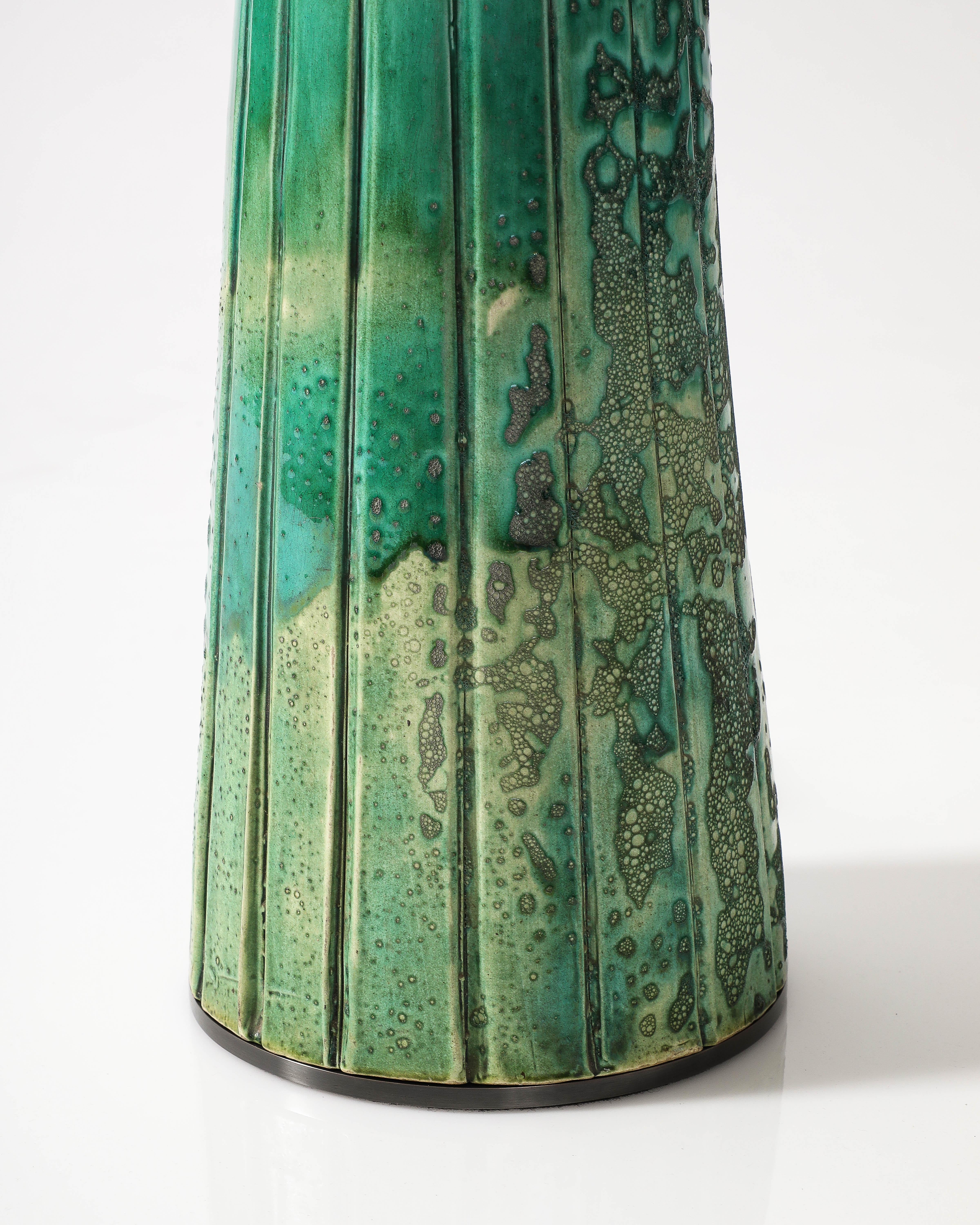 Lampada da tavolo in ceramica smaltata, Francia, 1960 ca. 2