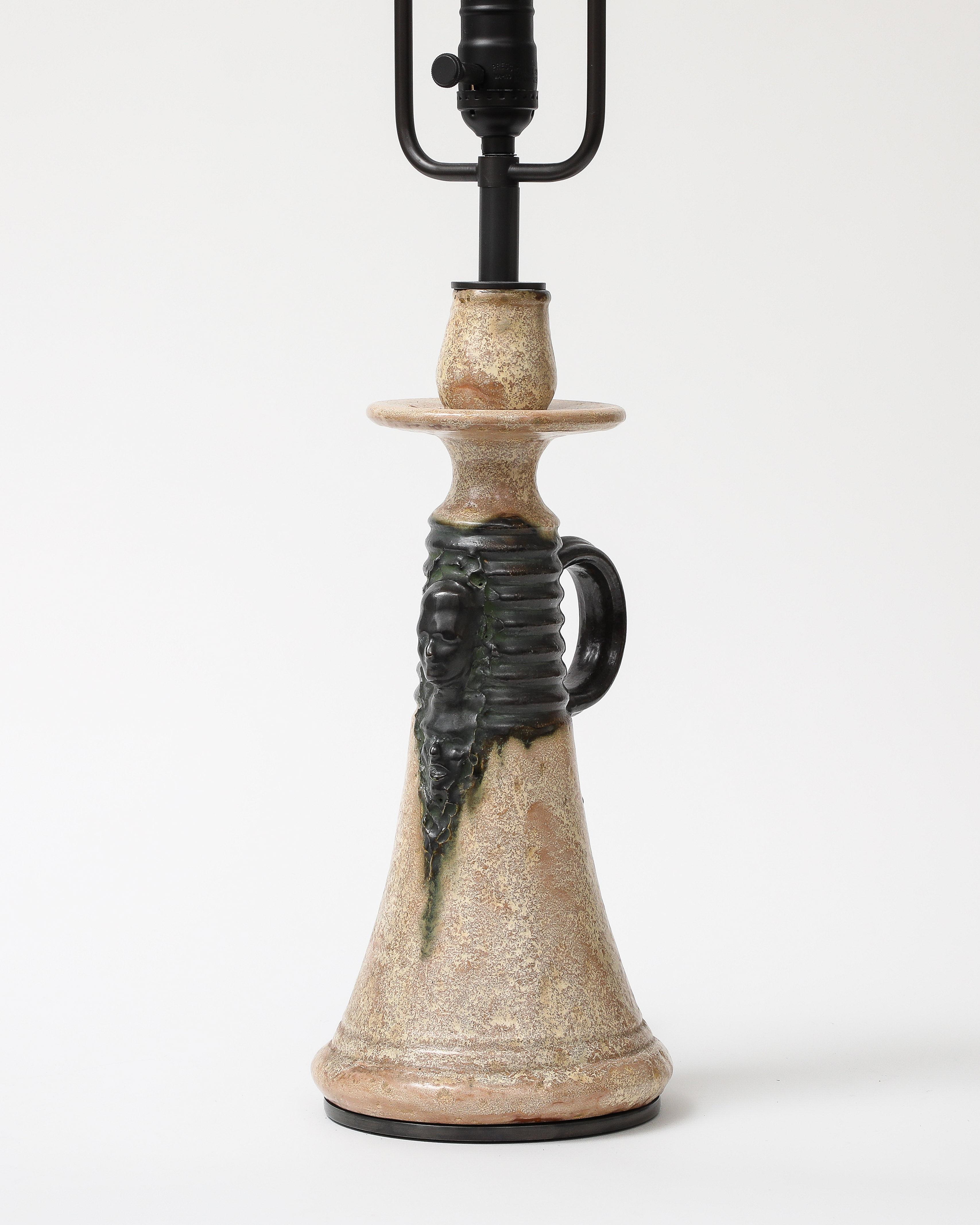Lampe de table en céramique émaillée, France, c. 1960 en vente 2