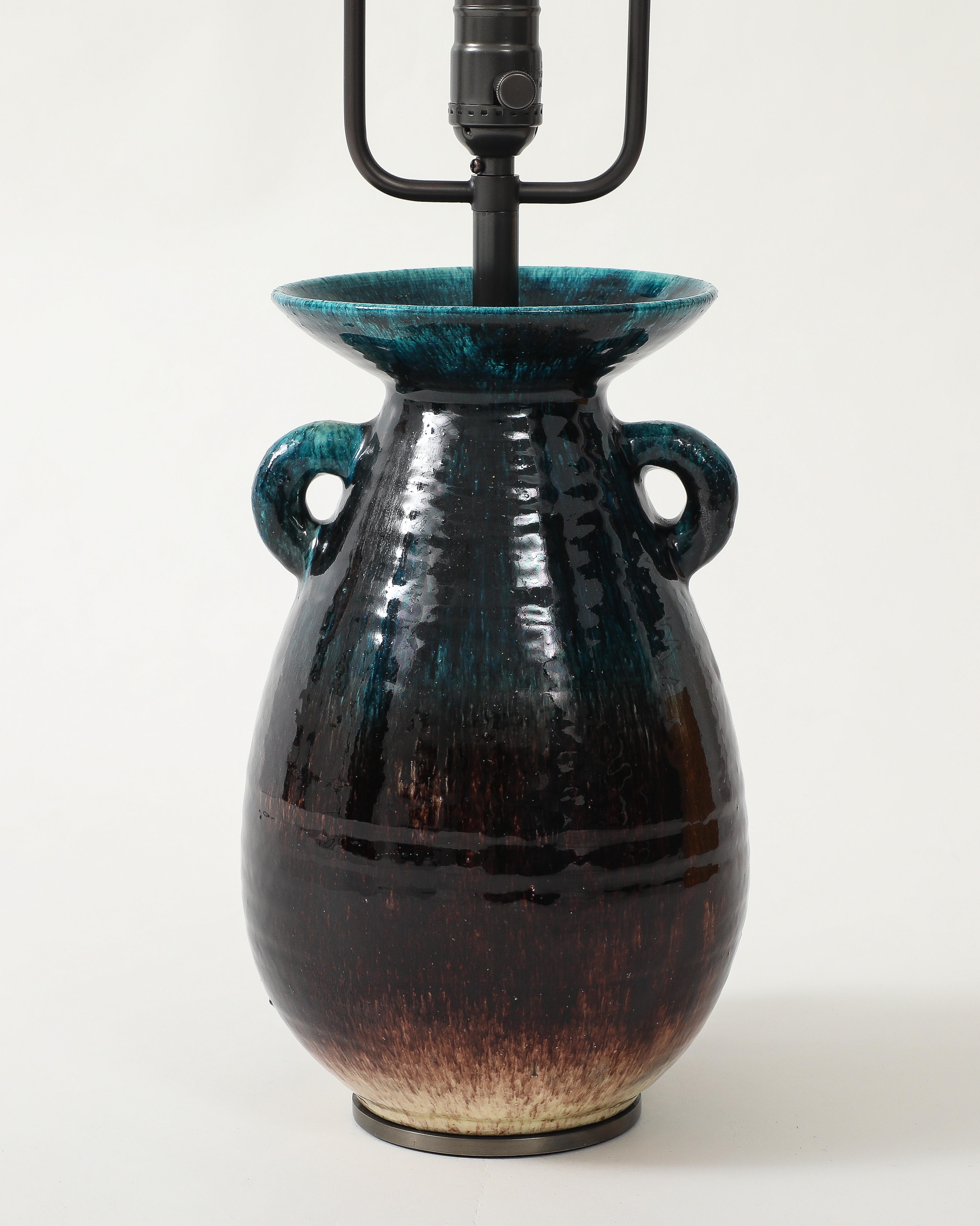 Lampada da tavolo in ceramica smaltata, Francia, 1960 ca. 2