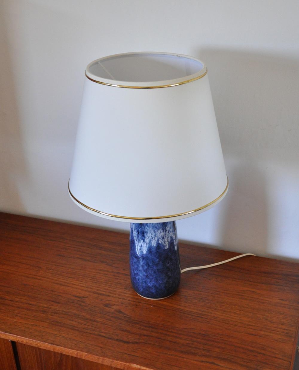 Danish Glazed Ceramic Table Lamp from Valholm, Denmark For Sale