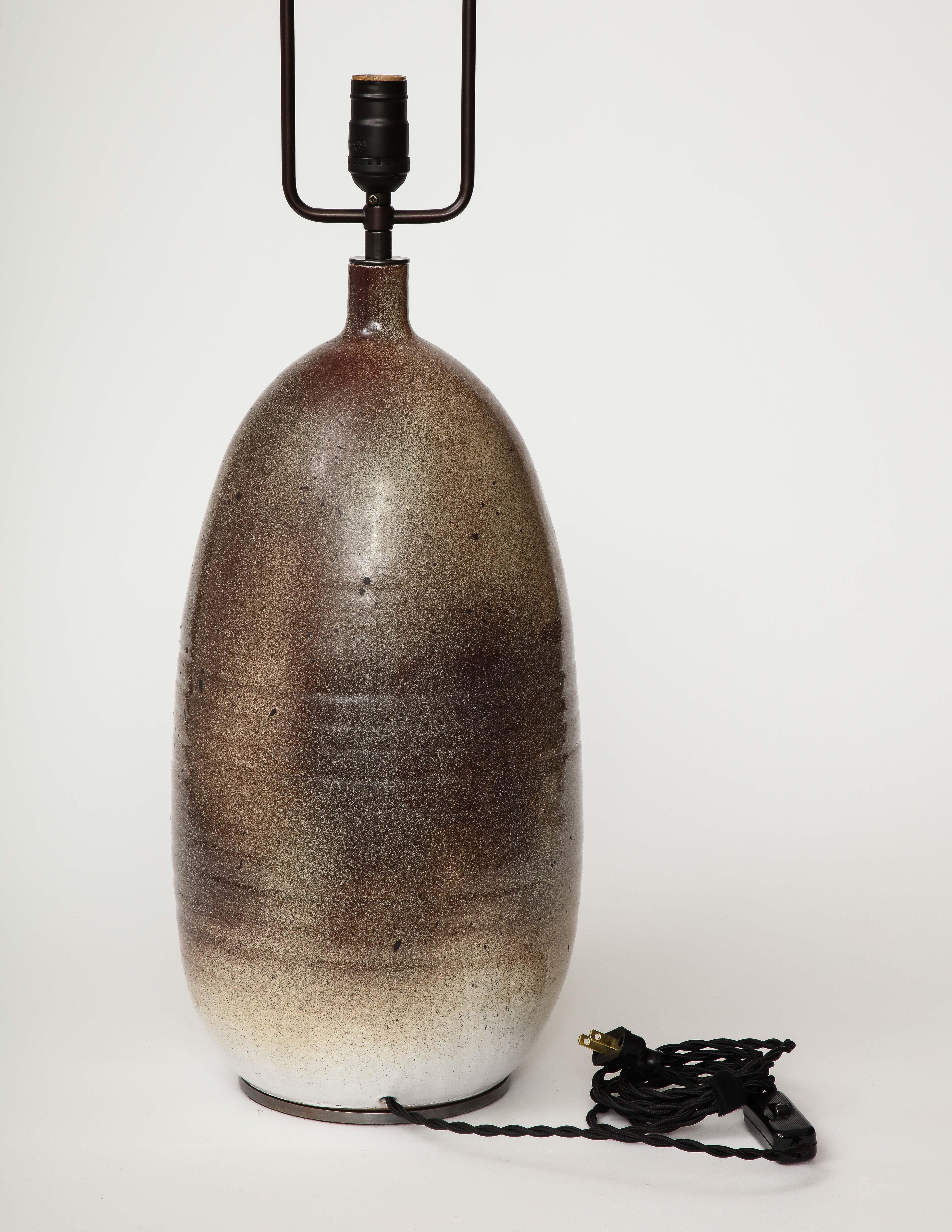 Glazed Ceramic Table Lamp, Keramos, France, c. 1950 1