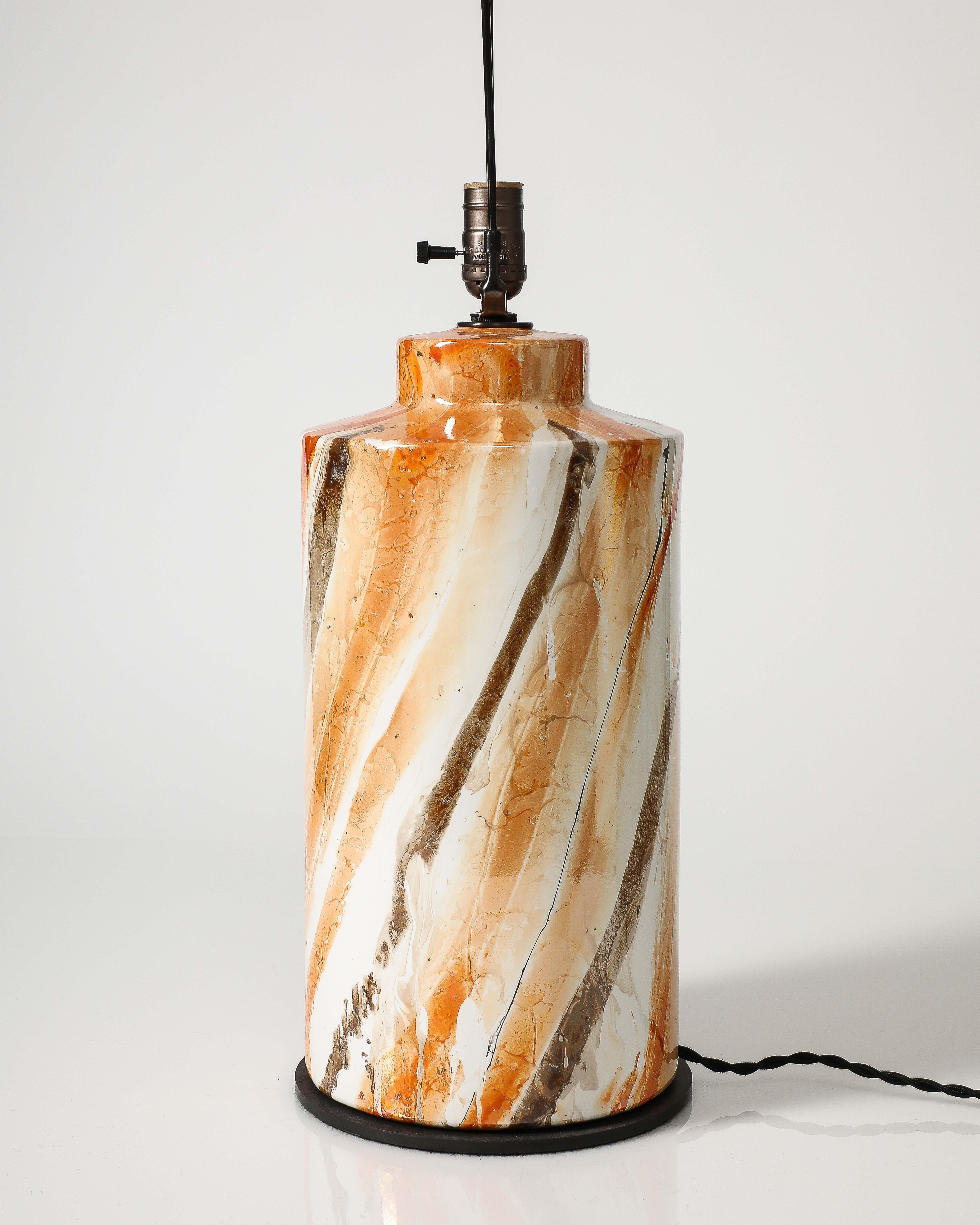 Lampe de table en céramique émaillée, États-Unis, vers 1950 en vente 4