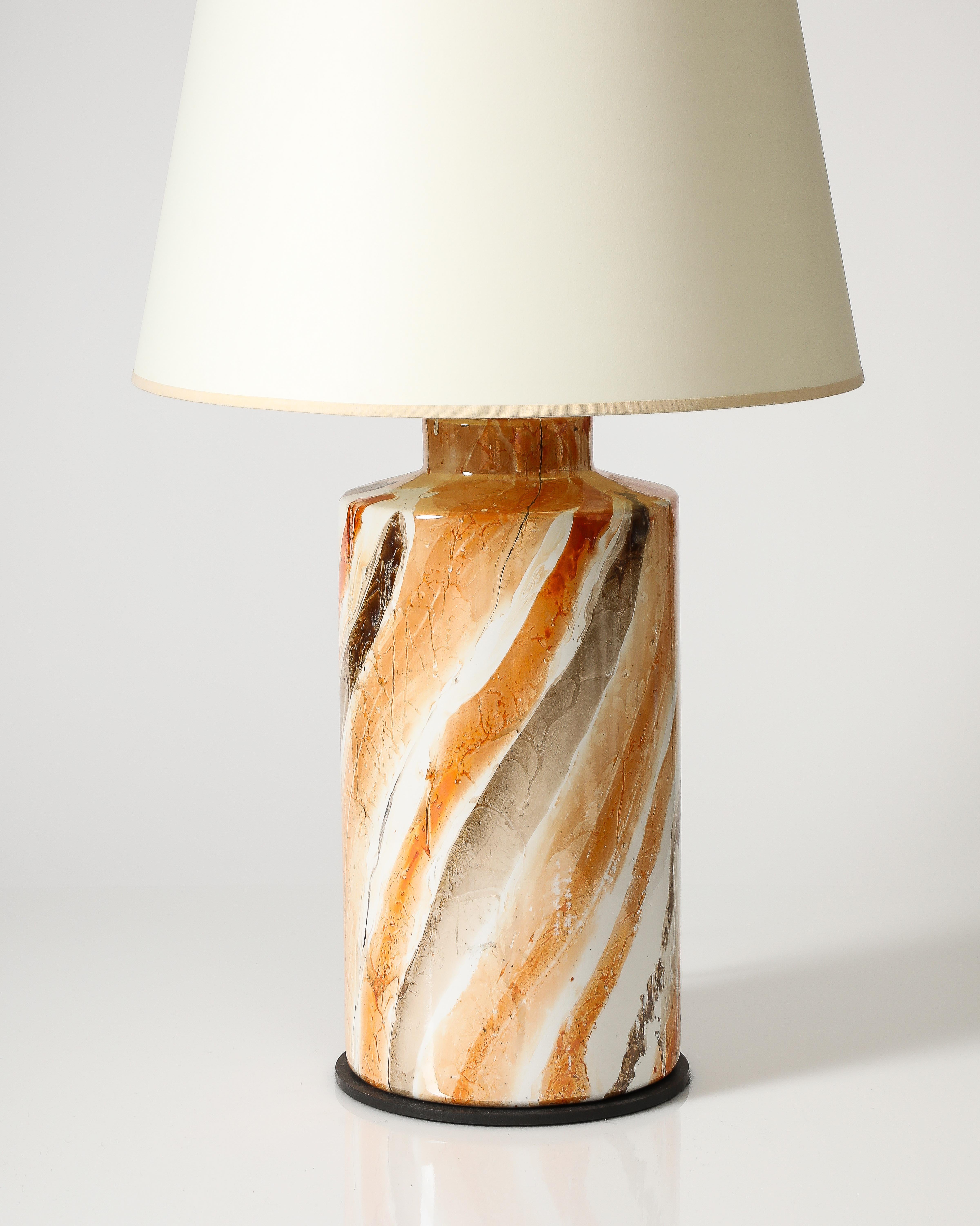 Lampe de table en céramique émaillée, États-Unis, vers 1950 en vente 1