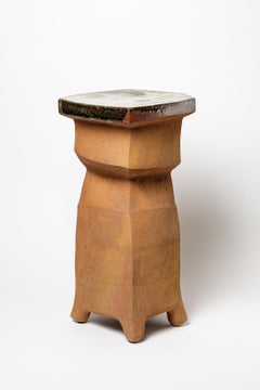 Glazed ceramic table or stool by Marie-Lucie Trinquand, 2025.