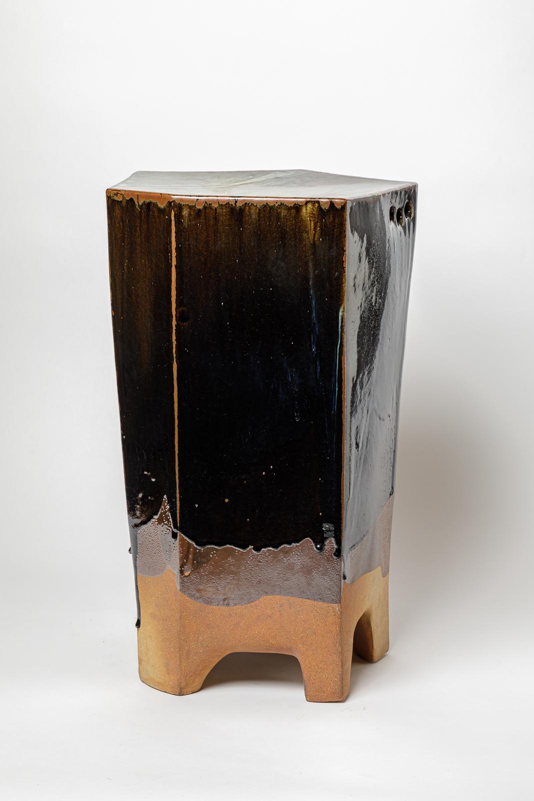 Table ou tabouret en céramique émaillée de Marie-Lucie Trinquand, 2025. Neuf - En vente à Saint-Ouen, FR