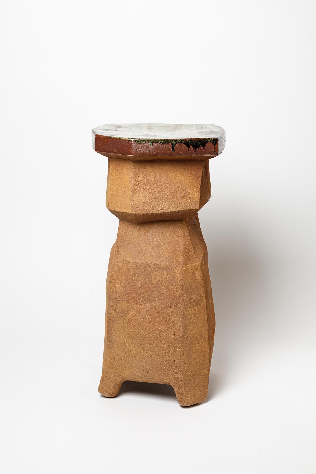 Table ou tabouret en céramique émaillée de Marie-Lucie Trinquand, 2025. Neuf - En vente à Saint-Ouen, FR