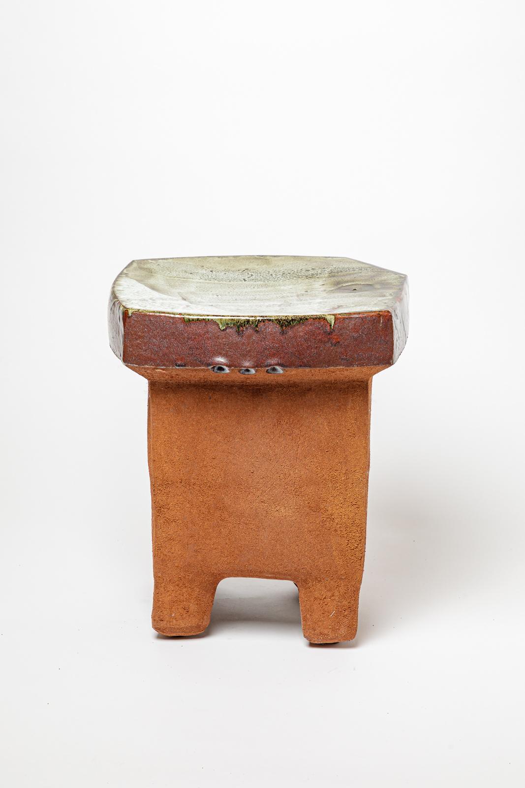 Glazed ceramic table or stool by Marie-Lucie Trinquand, 2025. en Nuevo estado para la venta en Saint-Ouen, FR