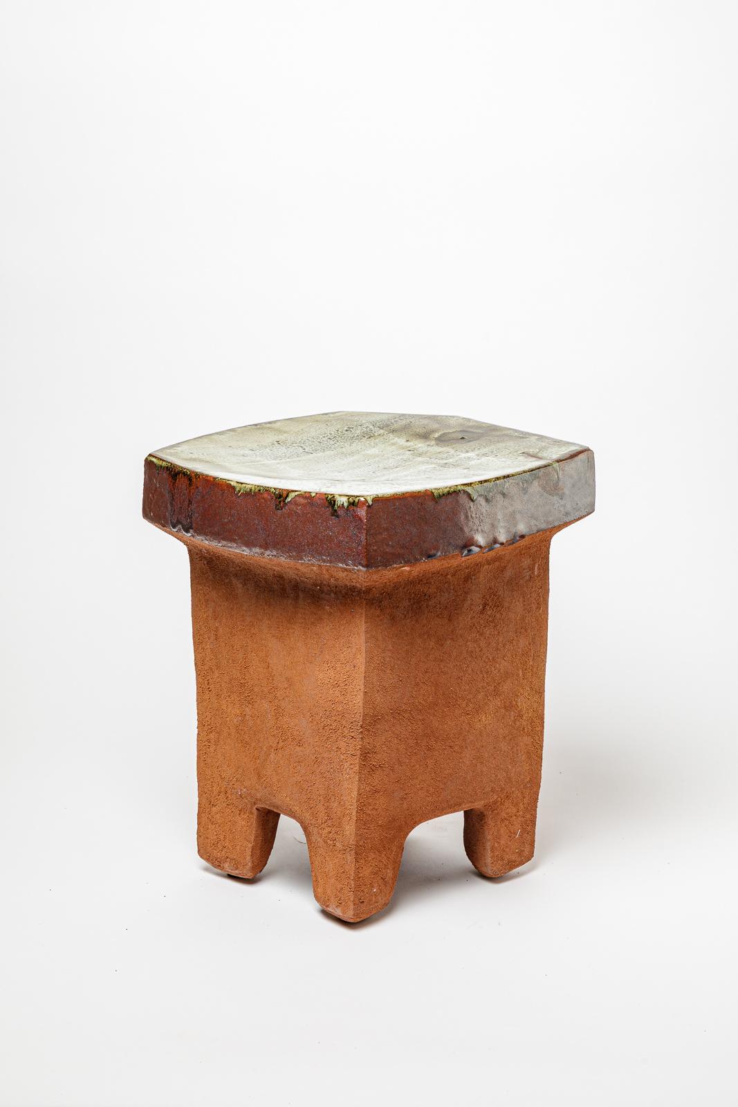 XXIe siècle et contemporain Table ou tabouret en céramique émaillée de Marie-Lucie Trinquand, 2025. en vente
