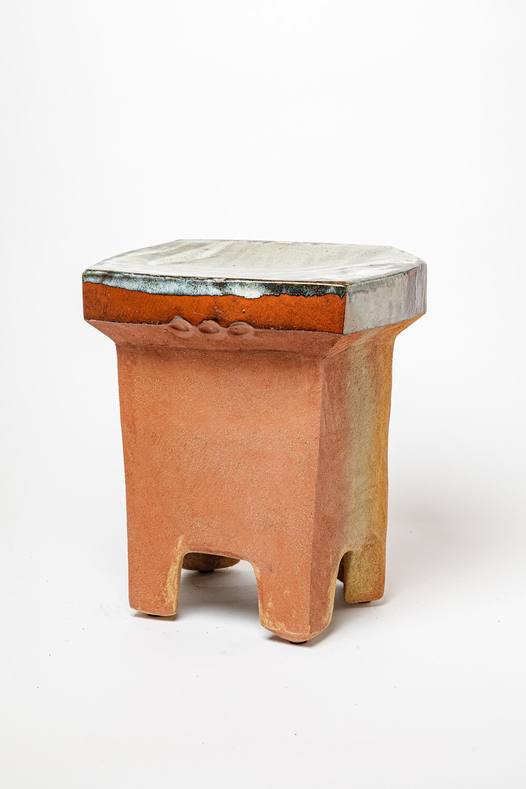 XXIe siècle et contemporain Table ou tabouret en céramique émaillée de Marie-Lucie Trinquand, 2025. en vente