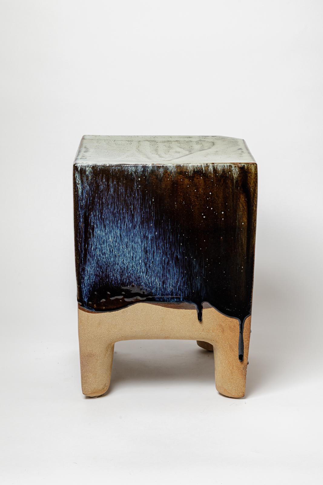XXIe siècle et contemporain Table ou tabouret en céramique émaillée de Marie-Lucie Trinquand, 2025. en vente