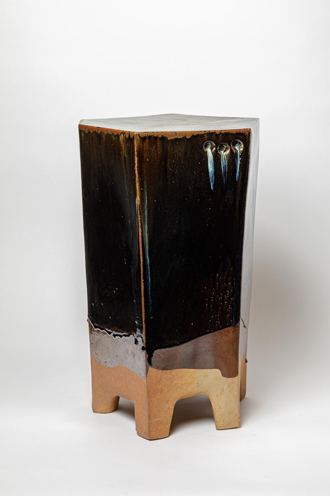 XXIe siècle et contemporain Table ou tabouret en céramique émaillée de Marie-Lucie Trinquand, 2025. en vente