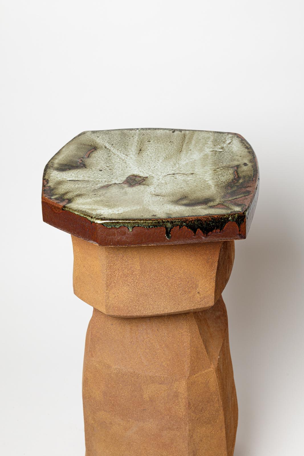 XXIe siècle et contemporain Table ou tabouret en céramique émaillée de Marie-Lucie Trinquand, 2025. en vente