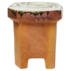 Table ou tabouret en céramique émaillée de Marie-Lucie Trinquand, 2025.