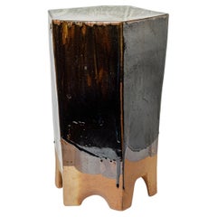Glazed ceramic table or stool by Marie-Lucie Trinquand, 2025.