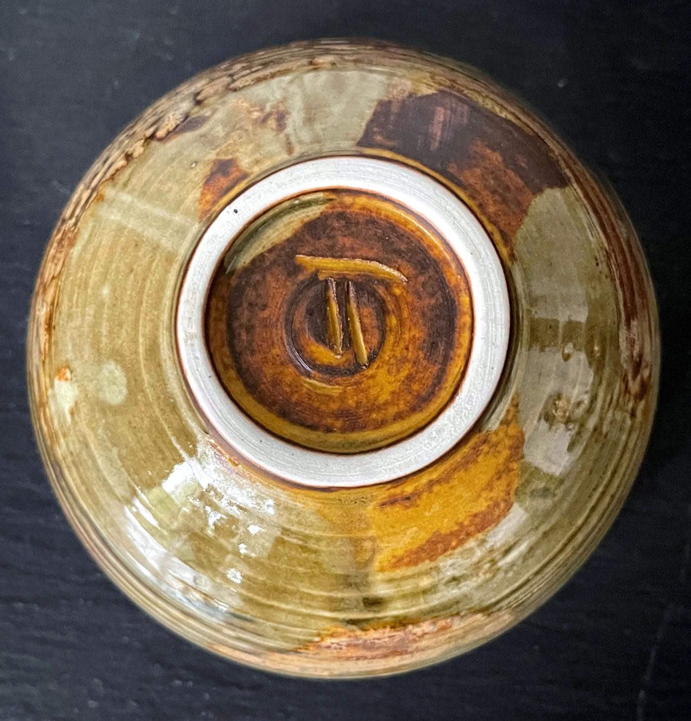 20th Century Glazed Ceramic Tea Bowl by Toshiko Takaezu For Sale