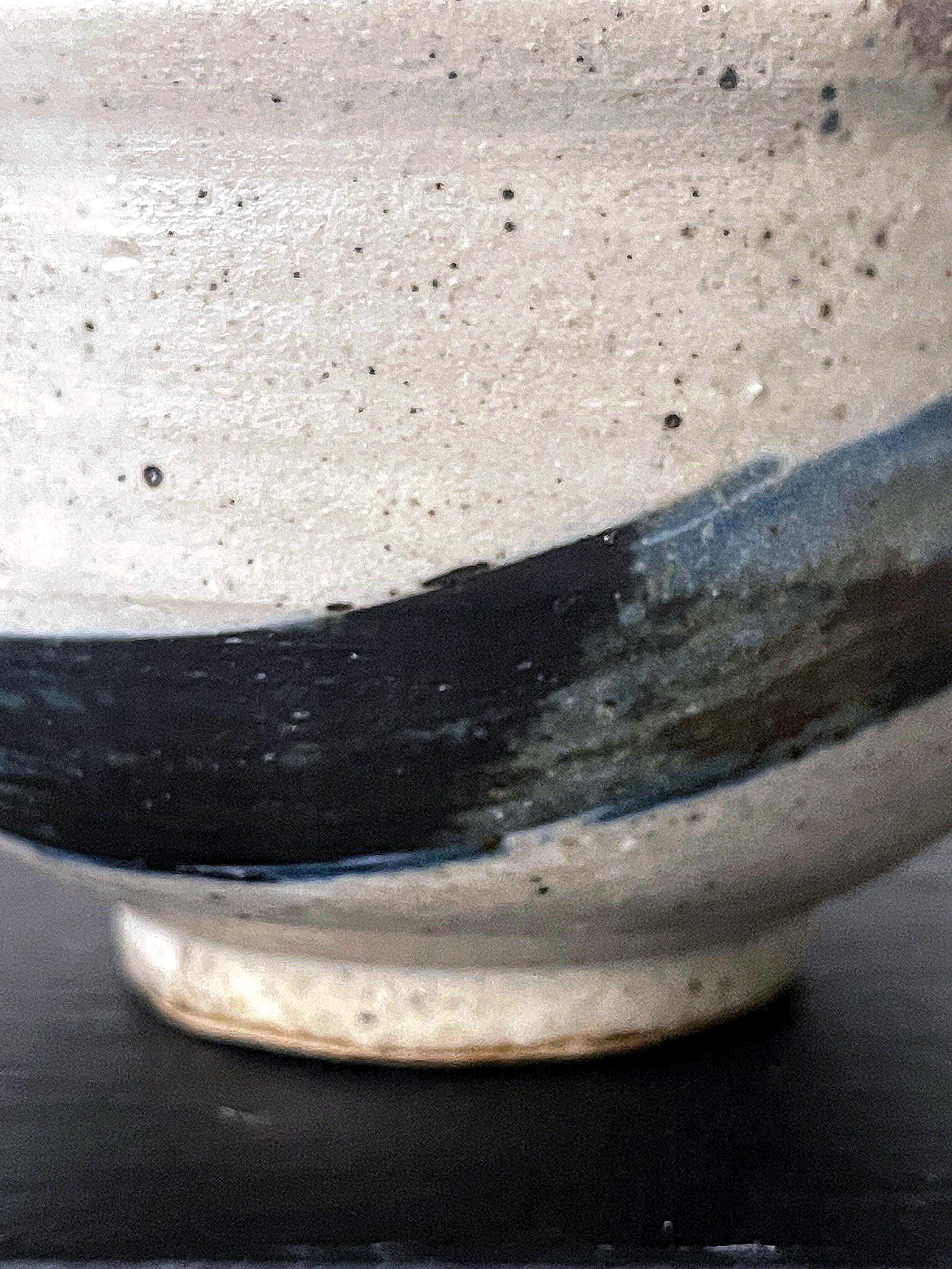 Glazed Ceramic Tea Bowl with Abstract Strokes by Toshiko Takaezu For Sale 4